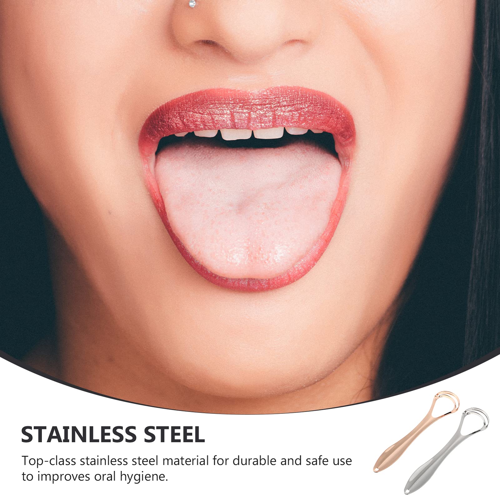 2 Pack Tongue Scraper for Bad Breath - Stainless Steel Tongue Cleaner for Oral Hygiene, Fresh Breath & Plaque Removal - Perfect for Daily Dental Care & Travel Use