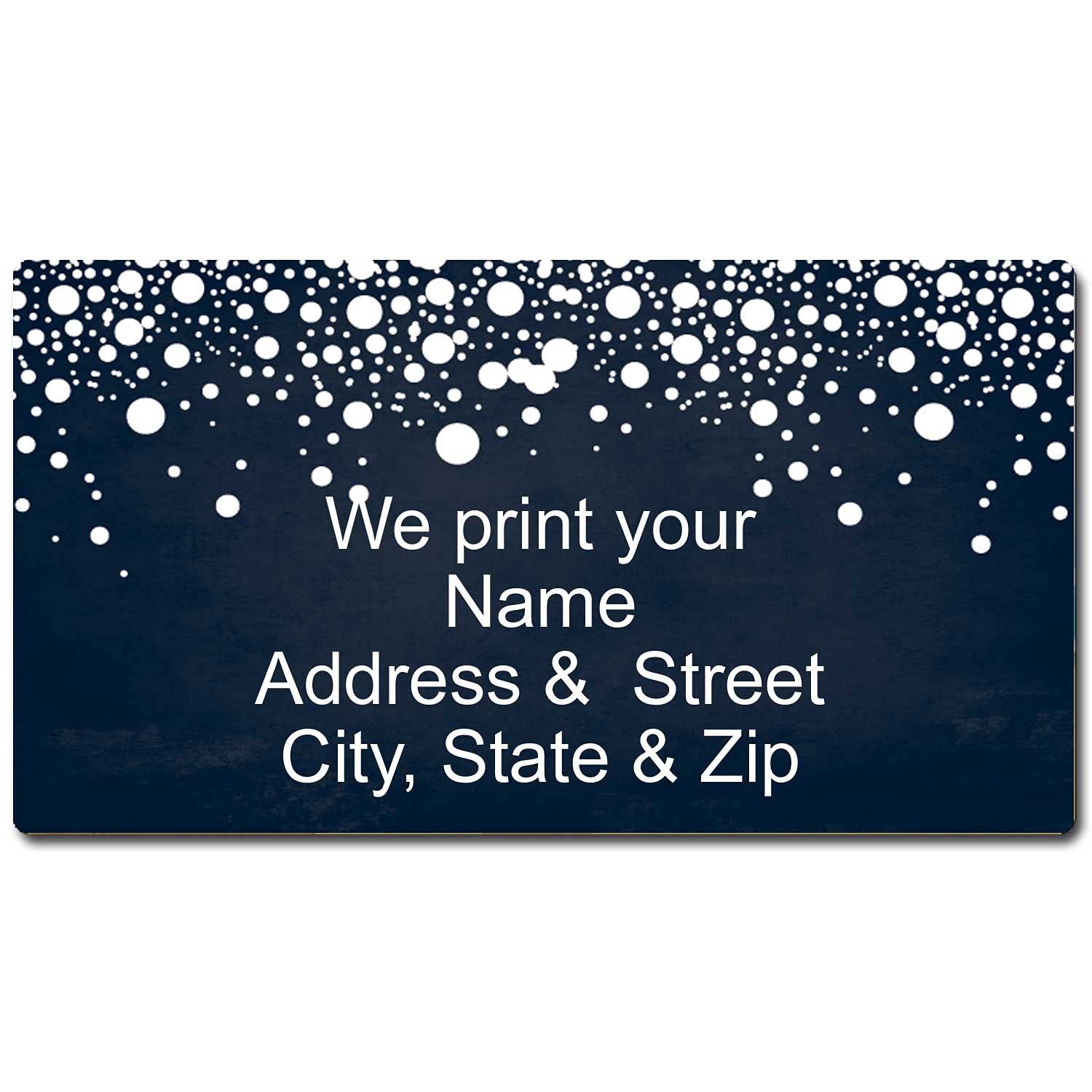 Custom White & Black Dot Address Labels - 90 Pack for Mail & Invitations