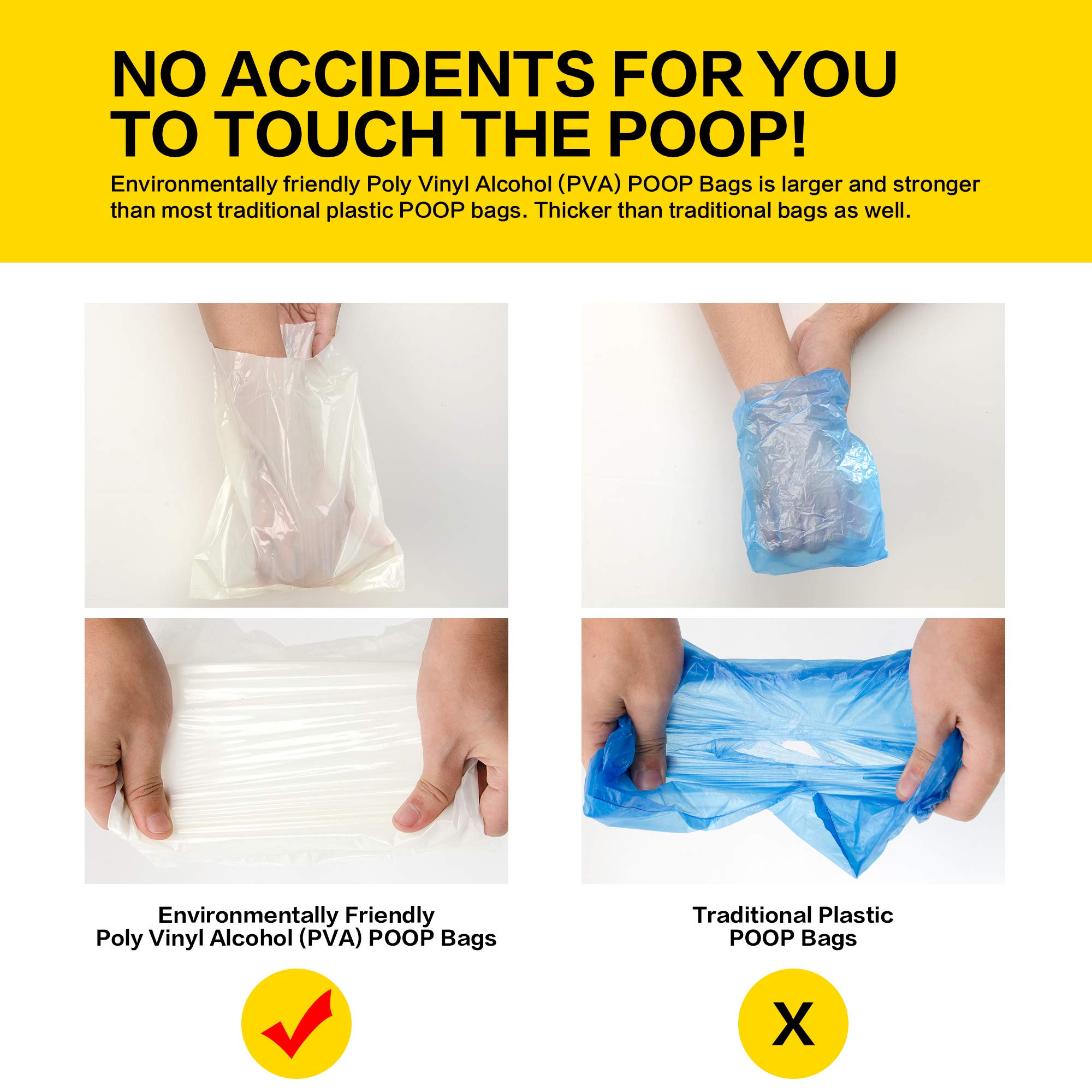 **Eco-Friendly Dog Poop Bags - 80 Biodegradable & Flushable Dog Waste Bags on Rolls - Water Soluble, Compostable & Ultra Thick Refill Pack - Perfect for Walks, Parks & Travel**