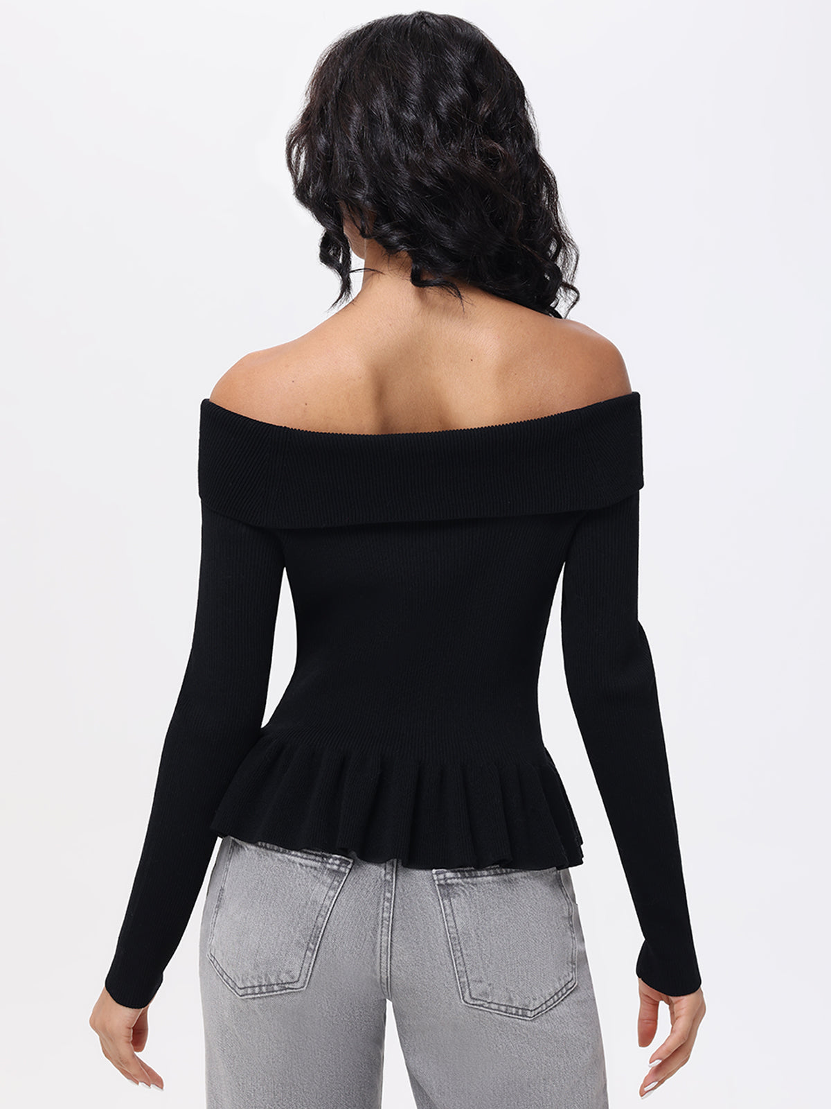 Morgan Women's Off Shoulder Peplum Sweater - Trendy Knit Pullover for Date Night & Fall Fashion | Casual Chic Tops for Layering & Office Wear