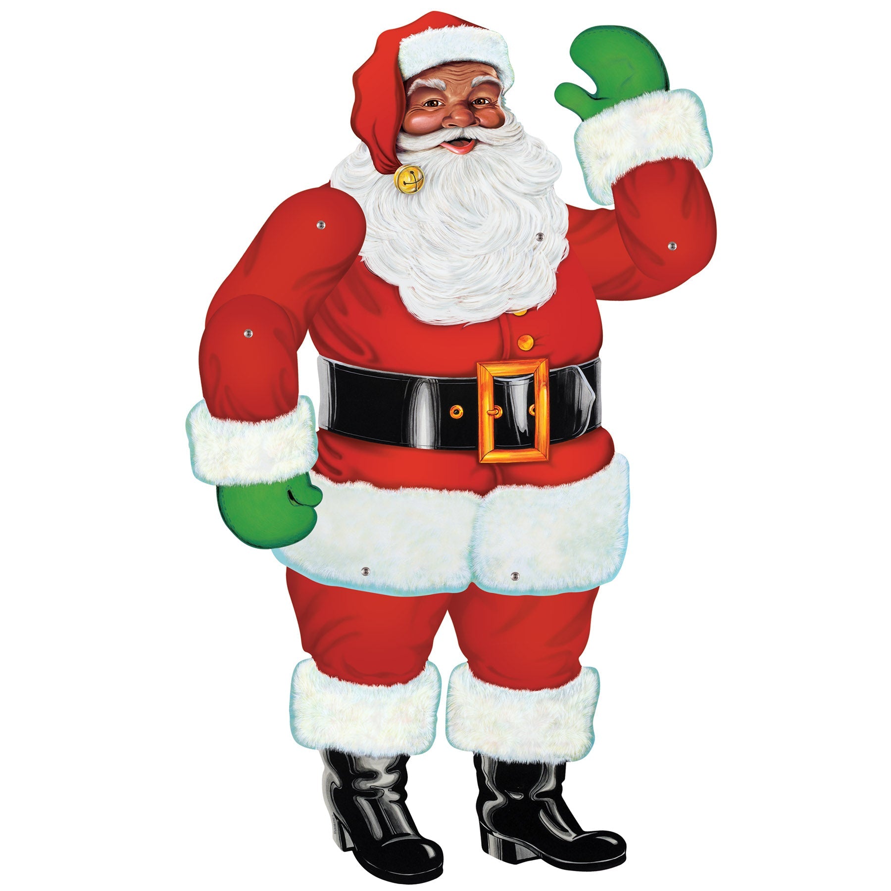 12 Pack Beistle Jointed Santa Wall Decoration - Christmas Holiday Party Decor for Home, Office & Classroom - Festive Santa Claus Cutouts for Seasonal Wall Hanging