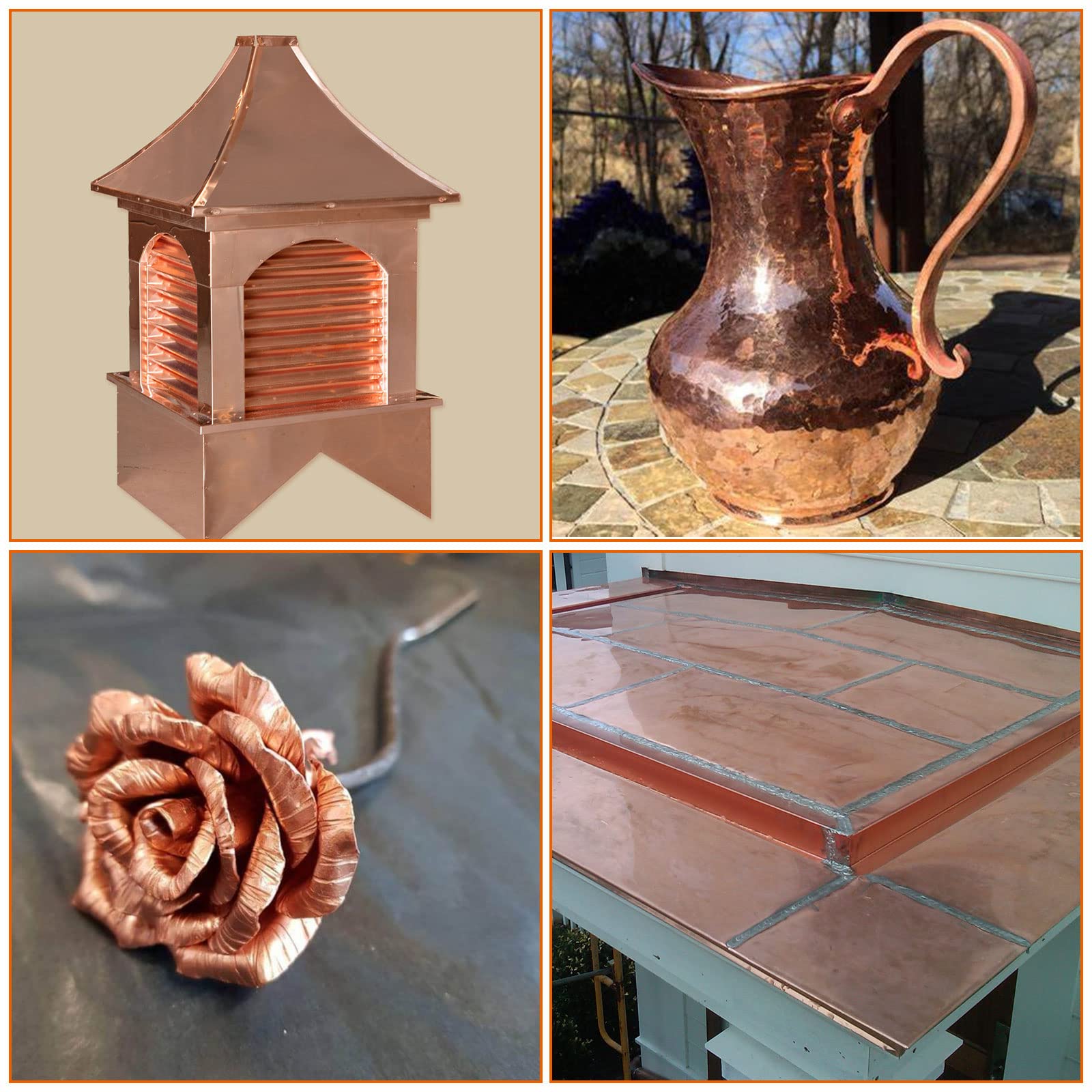 2PCS 8” x 12” 24 Gauge Pure Copper Sheets (0.02
