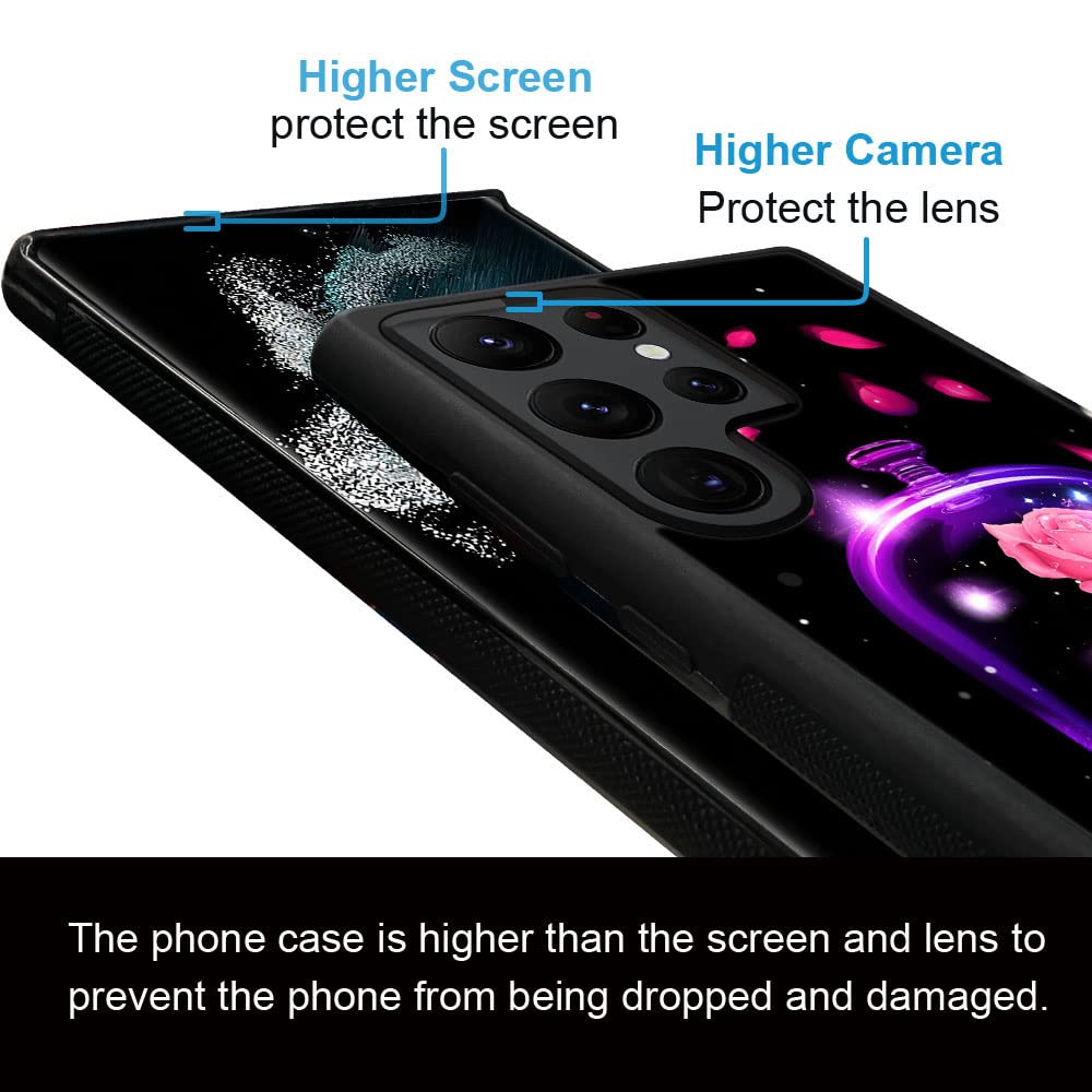 Rose Vase Pattern Phone Case for Samsung Galaxy S22 Ultra 5G (6.8-inch) - Stylish Protective Cover for Women & Girls | Perfect for Daily Use, Work & Travel