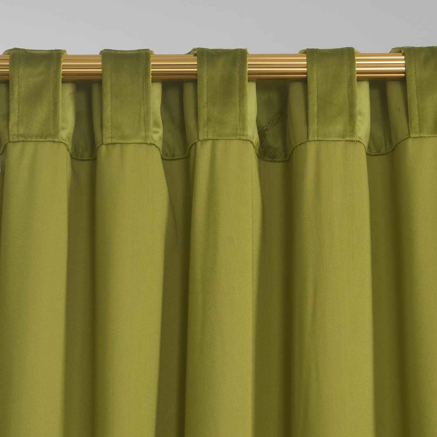 Olive Green Velvet Curtains 52 Inches Wide x 108 Inches Long - Luxurious Window Drapes for Living Room & Bedroom