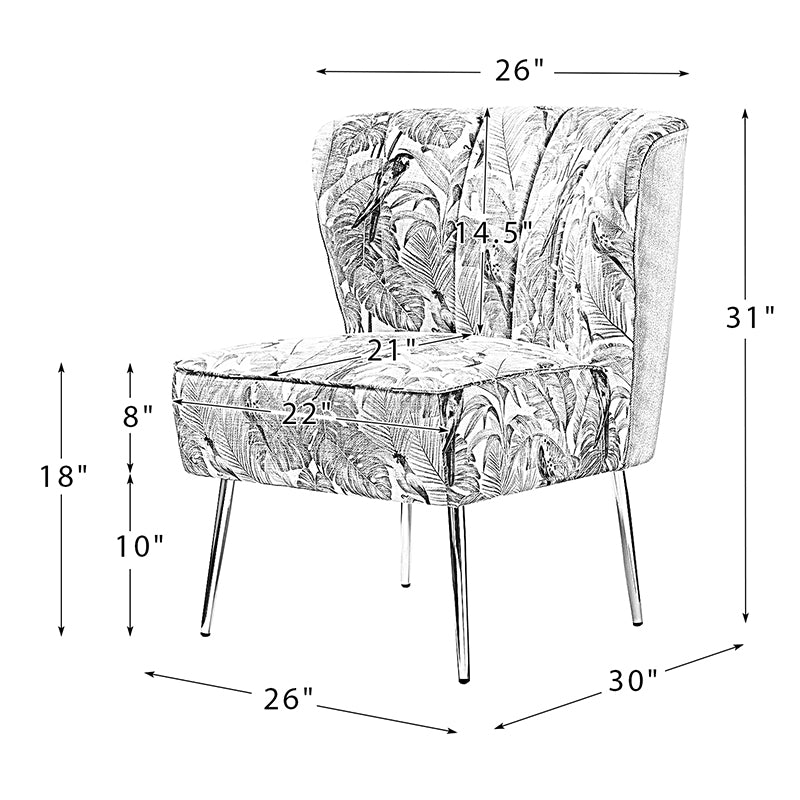 Luxury Coraline Velvet Barrel Chair with Tufted Back & Sturdy Metal Legs - Elegant Accent Chair for Living Room, Bedroom or Office Decor
