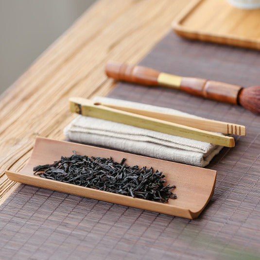 Premium Bamboo Tea Tray Set with Towel and Clip - Perfect for Chinese Gongfu Tea Ceremony, Home Tea Brewing, and Relaxing Afternoon Tea Time