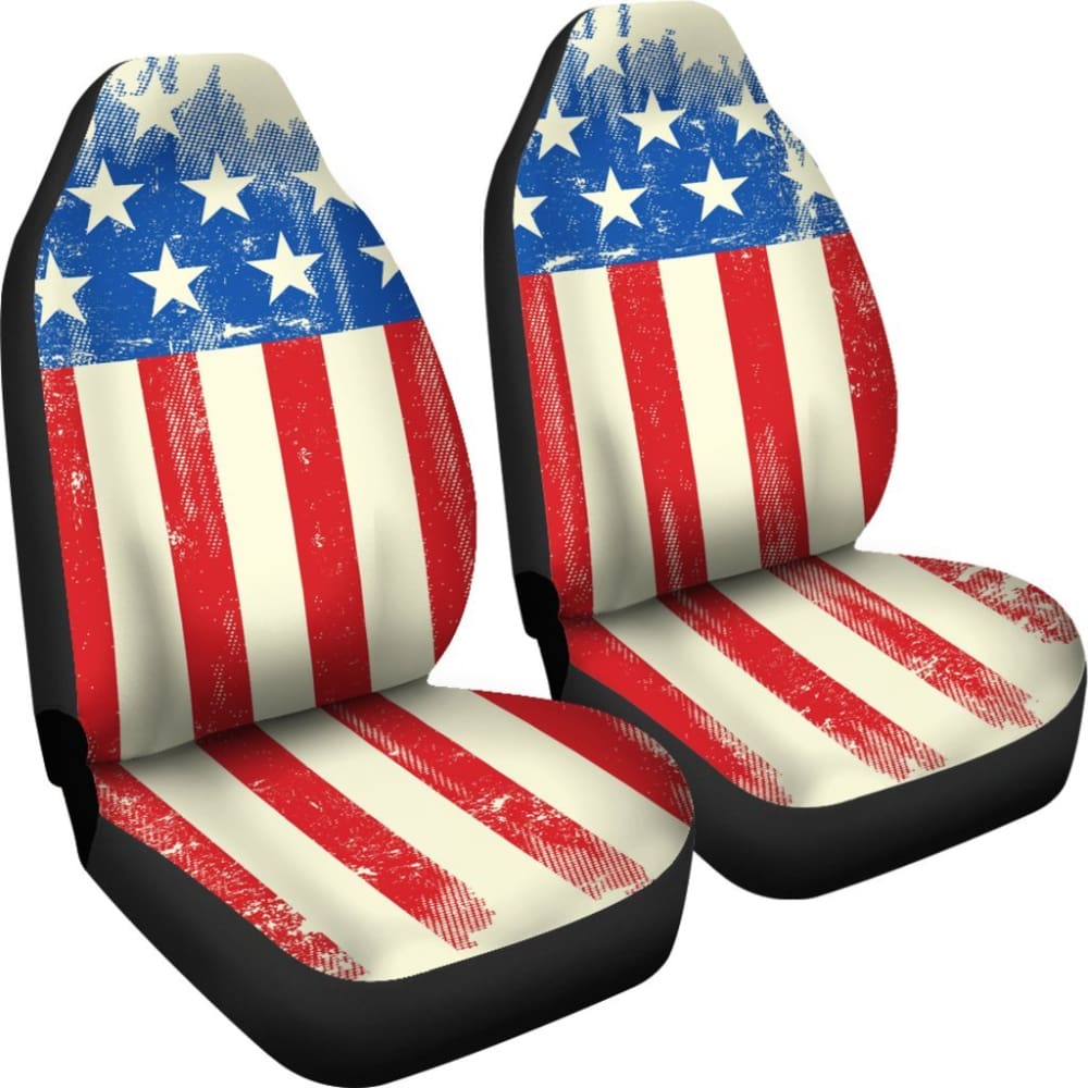 Premium American Flag Car Seat Covers - Patriotic USA Design for Trucks & SUVs - Durable & Stylish Auto Accessories for Road Trips & 4th of July Celebrations