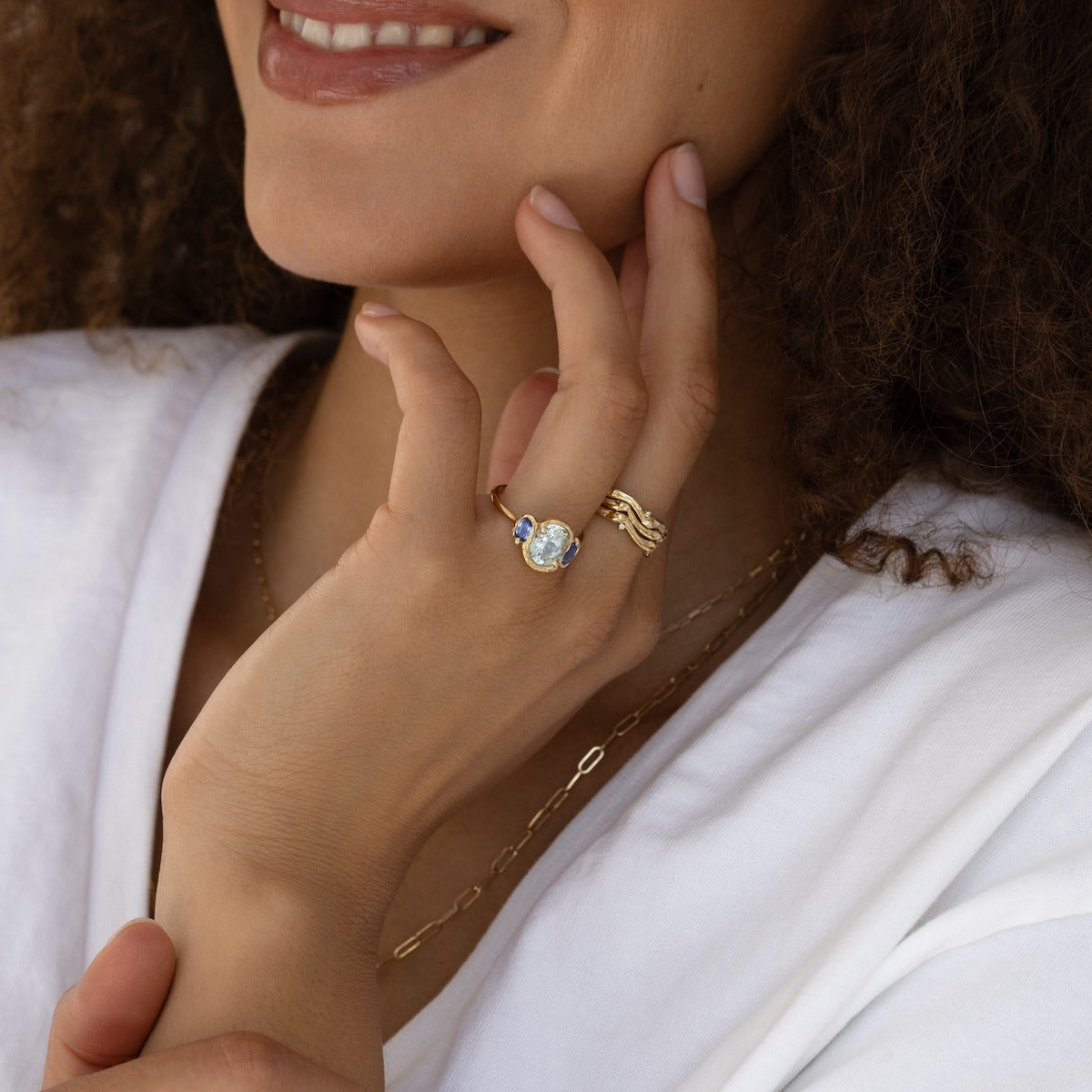 Maya Blue Ring - Sterling Silver Adjustable Bohemian Style Ring for Women | Perfect for Everyday Wear, Gifts & Boho Fashion