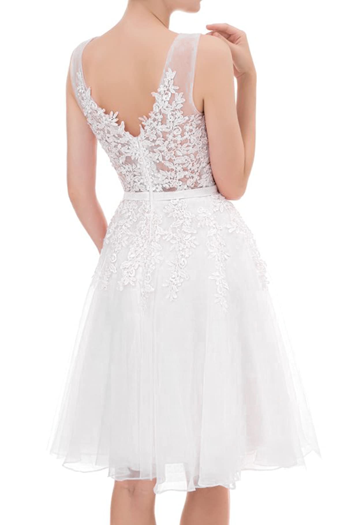 Short Prom Dresses for Juniors - Elegant Lace Appliques Tulle Homecoming Dress for Teen Girls | Perfect for School Dances, Parties & Special Occasions