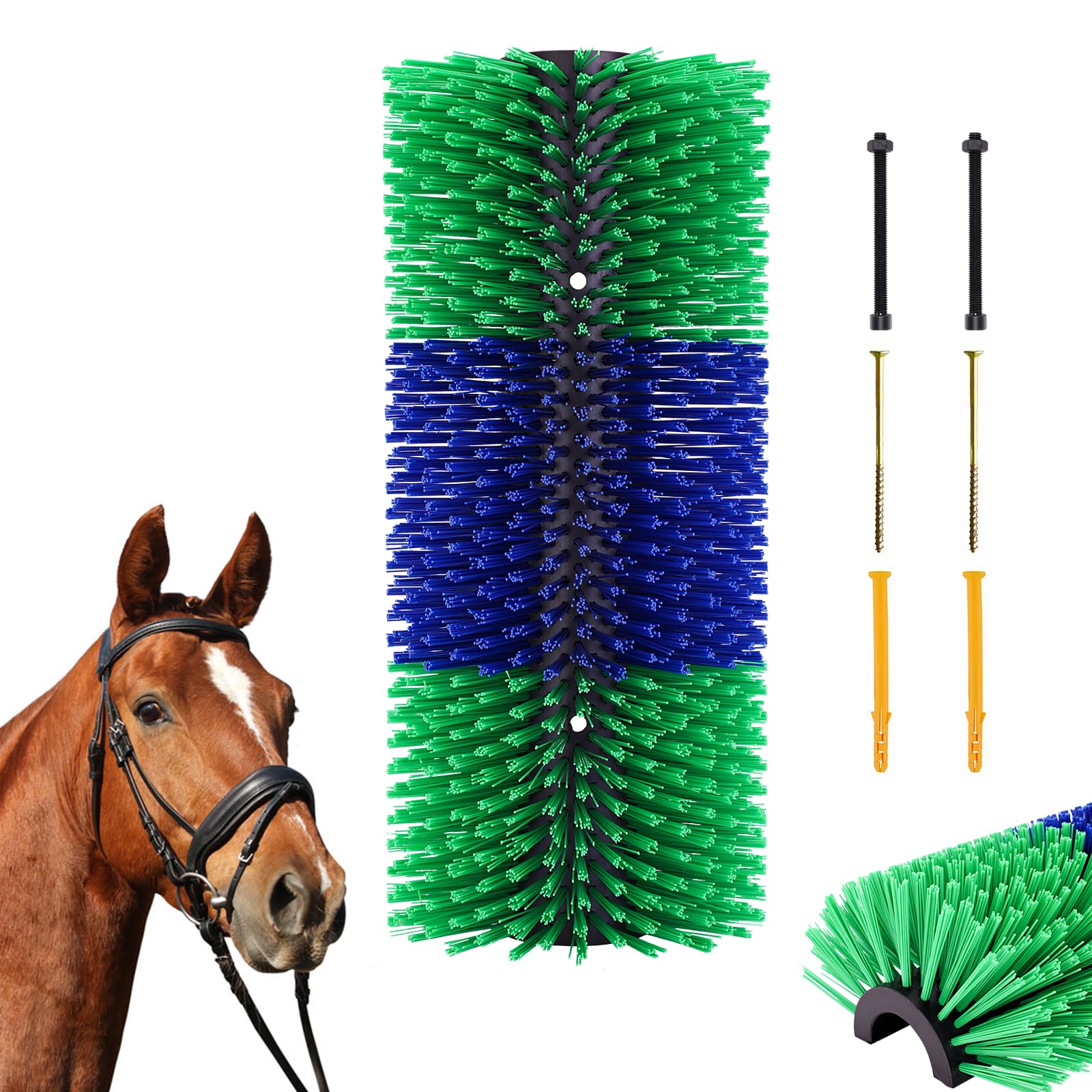 **Livestock Scratch Brushes for Horses, Cows, Sheep & Pigs – Heavy Duty Massage Grooming Brush with Screws – Relieve Itching & Stress – Perfect for Barns, Farms & Stables**
