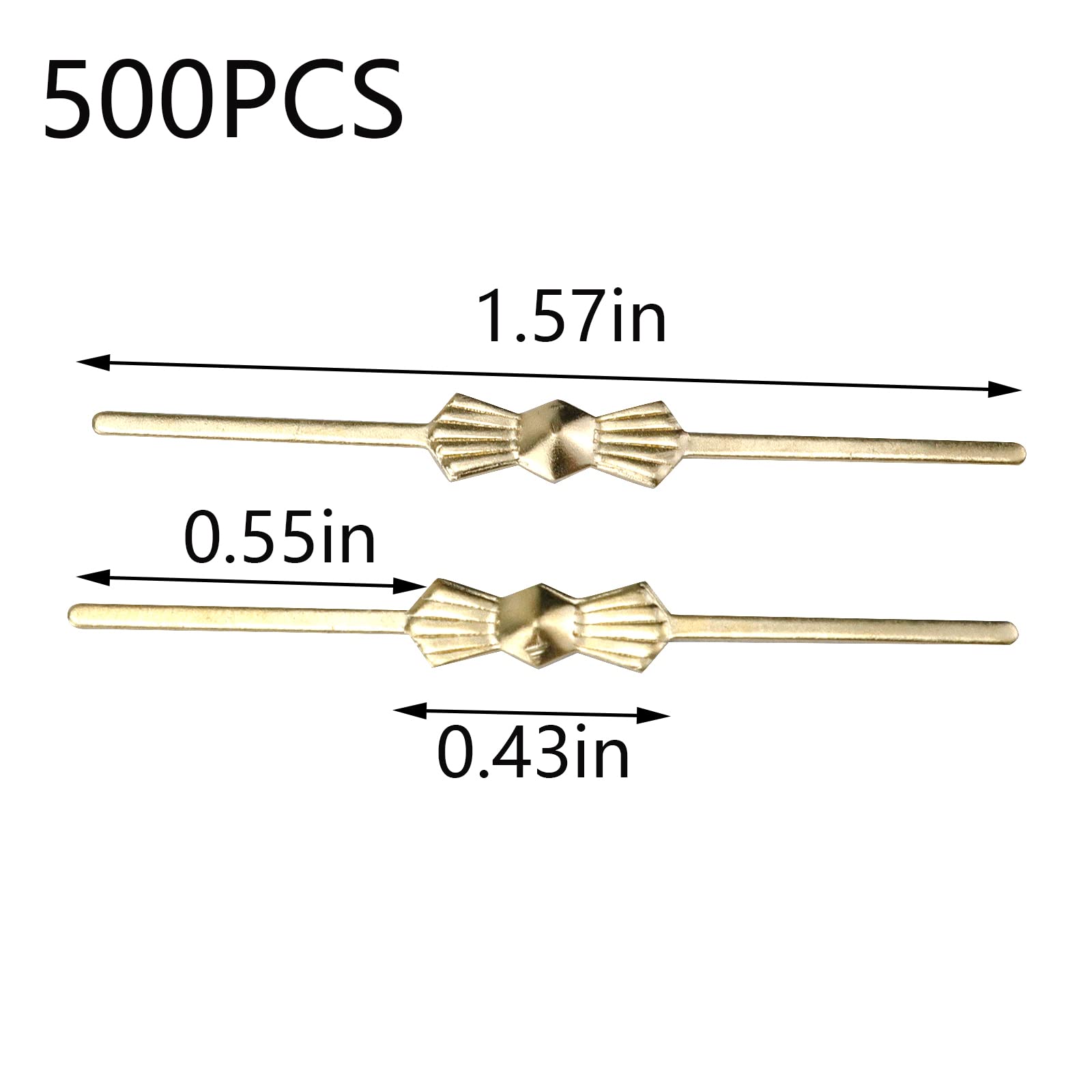 500PCS Gold Chandelier Crystal Clips - 1.57 Inch Metal Chandelier Connectors & Pins for DIY Lighting Fixtures, Home Decor & Wedding Centerpieces