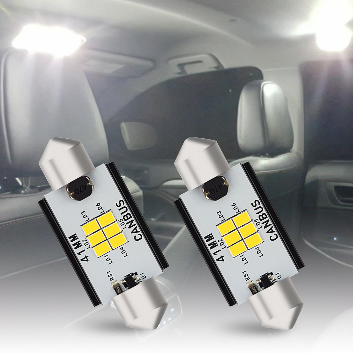 AUXITO 578 LED Bulb 211-2 Error Free 212-2 41mm 42mm Festoon LED Bulbs - Super Bright Interior Car Dome Light, License Plate, Map & Door Courtesy Lights for Enhanced Visibility & Style