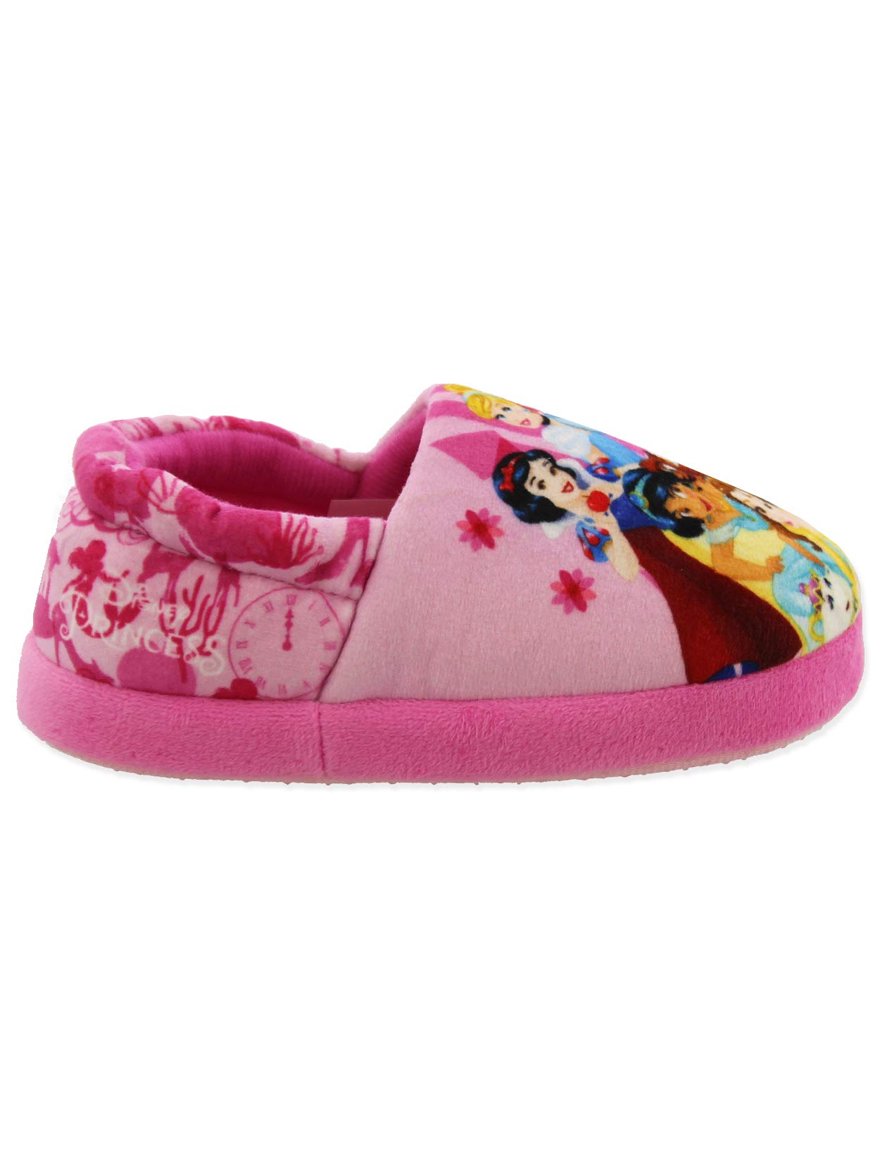 Disney Princess Girls Toddler Plush Aline Slippers - Soft & Comfortable Princess-Themed House Shoes for Kids - Perfect for Indoor Play, Bedtime & Dress-Up