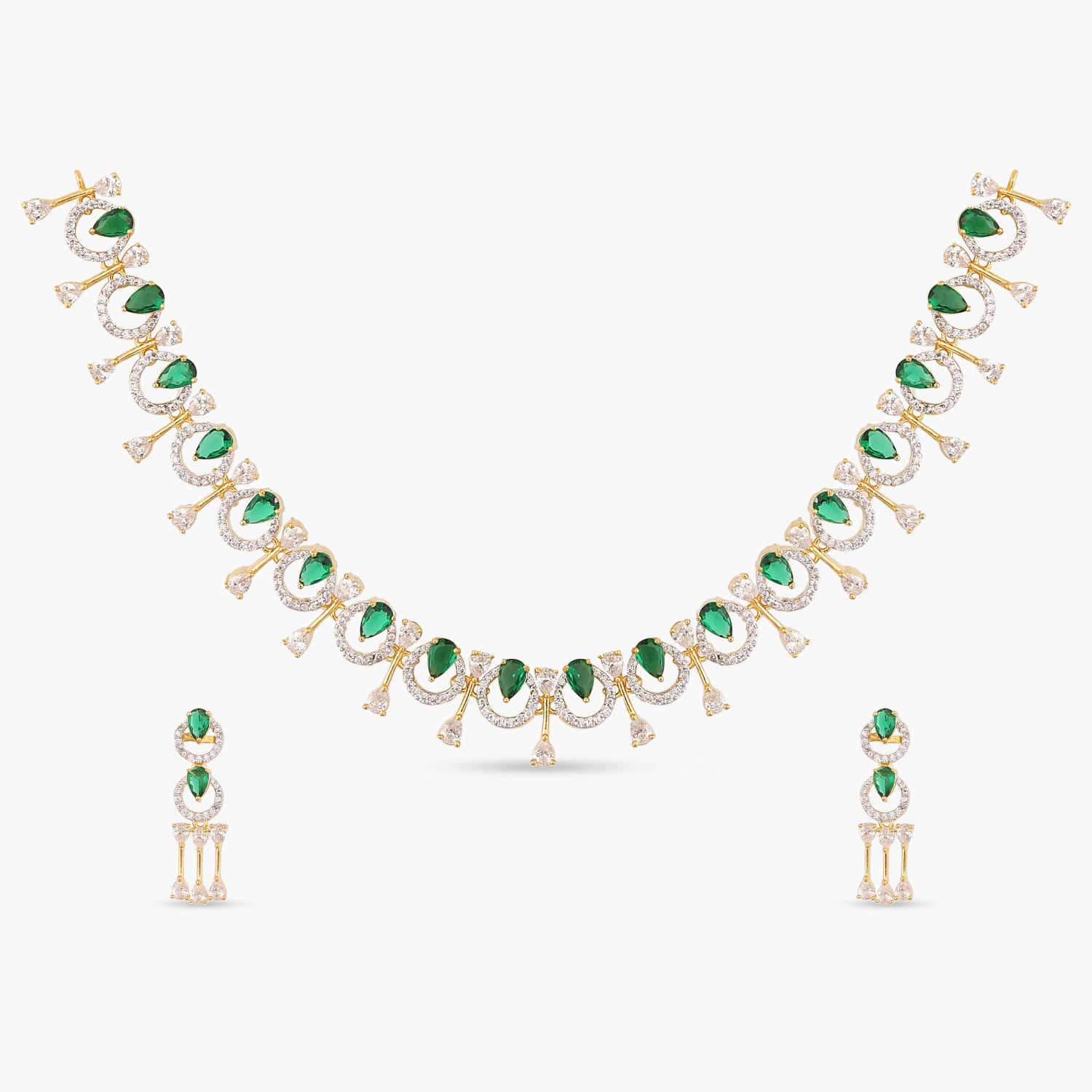 Amara Green Cubic Zirconia Necklace Set for Women | Elegant CZ Jewelry Gift for Birthday, Anniversary & Special Occasions