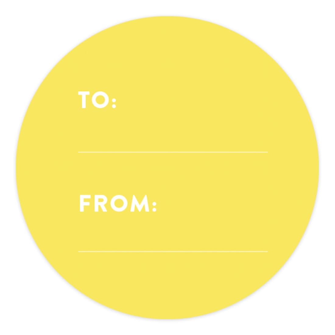 Modern Circle Gift Labels - 40-Pack Yellow To/From Tags for Party Favors