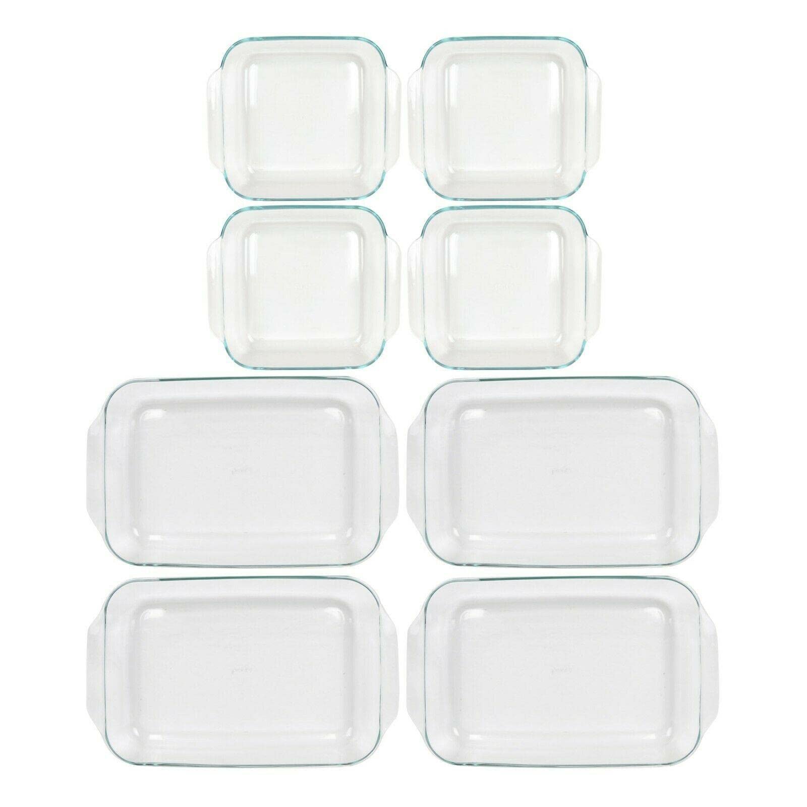 Square 3qt & Rectangle 2qt Casserole Baking Dish Set (4-Pack) - Oven Safe Glass Food Storage Containers with Lids | Perfect for Meal Prep, Leftovers & Holiday Cooking