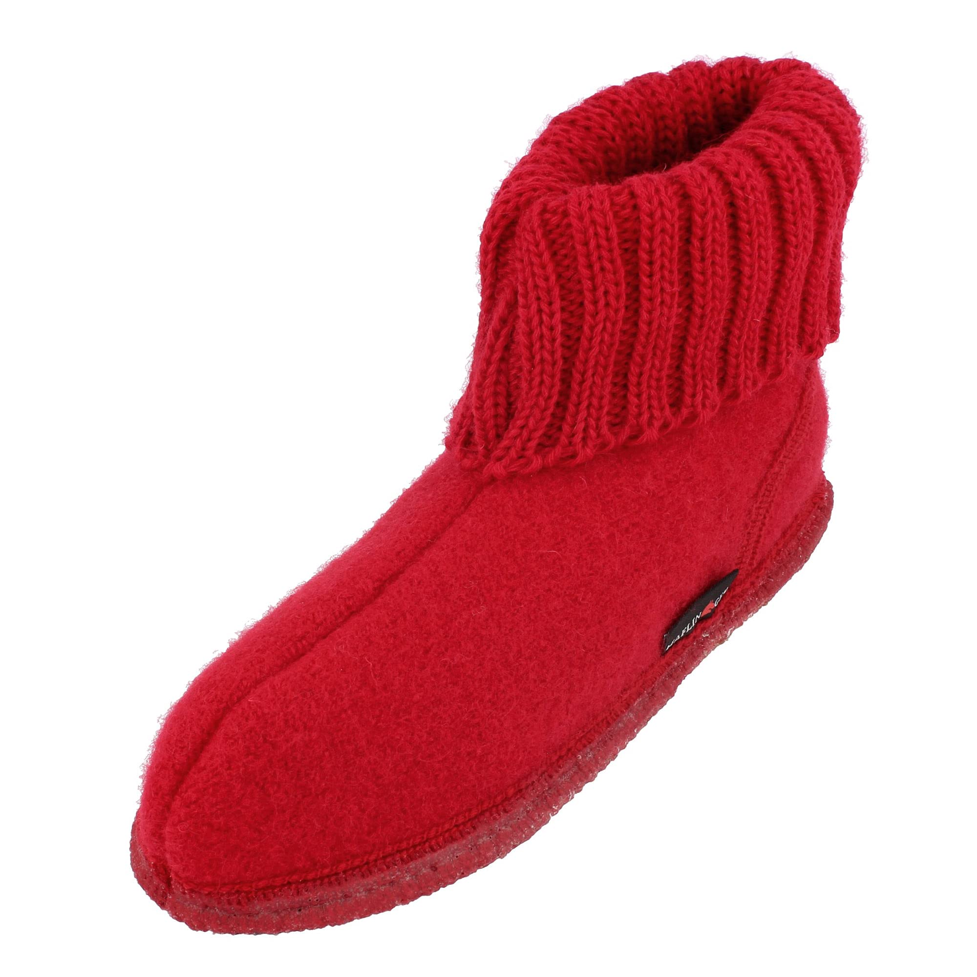 HAFLINGER Girls' Soft Wool Slippers - Comfortable Indoor/Outdoor House Shoes for Kids, Rubin Red Color, Size 12 - Perfect for Winter, Bedtime & Cozy Home Wear