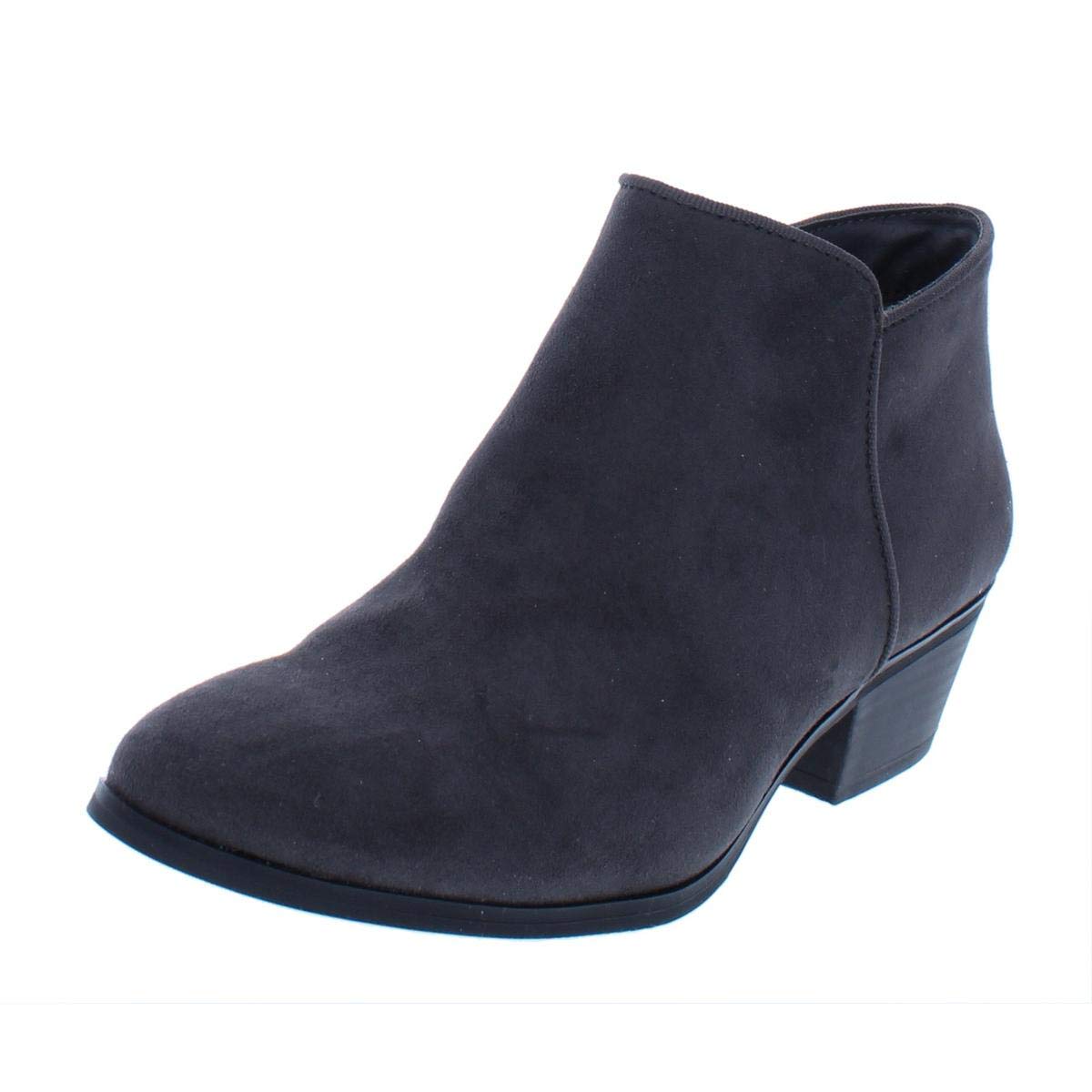 Style & Co. Women's Wileyy Almond Toe Ankle Boots - Charcoal Suede, Size 6.0 | Comfortable Fashion Booties for Fall & Winter, Perfect for Office, Date Night and Casual Outfits