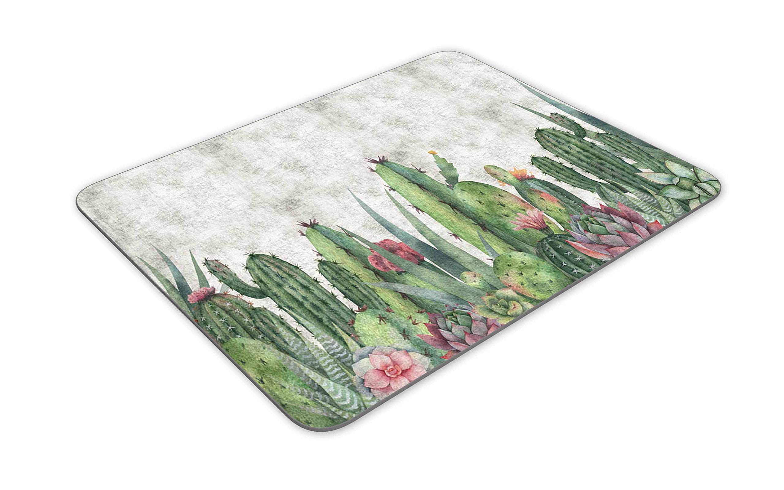 Succulent Cactus Gaming Mouse Pad - Non-Slip Rectangle Desk Mat (9.84