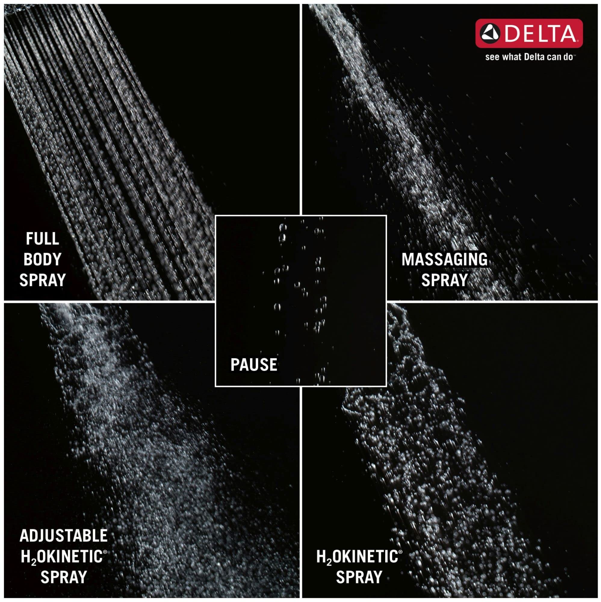 Delta 58474 Universal 1.75 GPM 2-in-1 Shower Head with Handheld Spray - H2Okinetic & MagnaTite Technology, Touch Clean Nozzles, Lumicoat Chrome Finish for Bathroom & Spa Experience