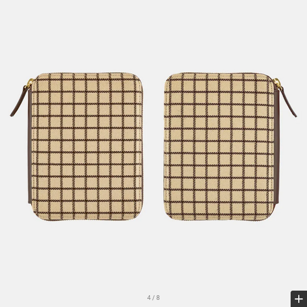 Hobonichi Techo 2025 Planner - A6 Original Size Taut Zipped Cover in Café au Lait Plaid (Cover Only) | Perfect for Daily Journaling, Planning & Note-Taking