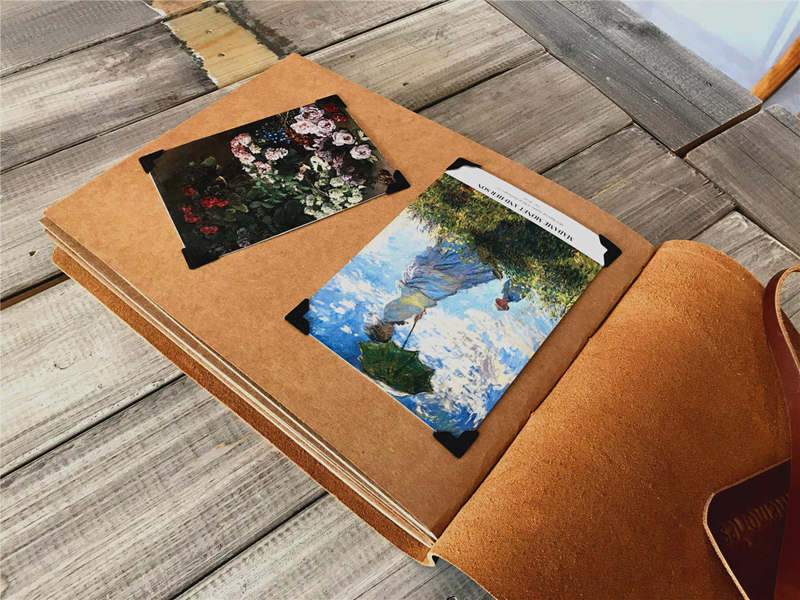 Handmade Leather Large Photo Album Scrapbook - Premium Wedding, Baby, Travel Memory Book for Cherished Moments