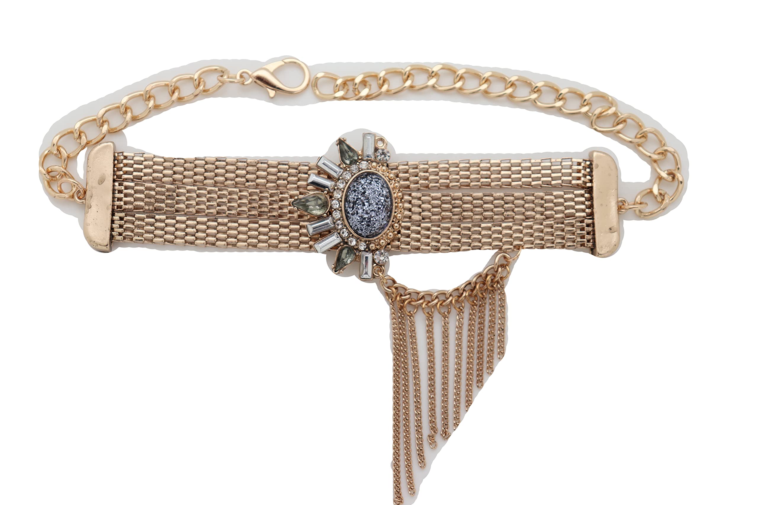 Women's Western Boot Chain Bracelet - Gold Bling Mesh Metal Sunflower Shoe Charm Anklet with Tassel for Cowgirl Fashion & Boho Style Accessories | Perfect for Country Music Festivals, Rodeo Events & Western Outfits