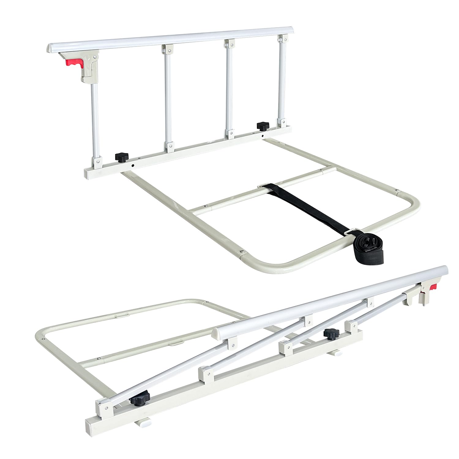 **Mybow Folding Bed Rails for Elderly Adults - Safety Bed Assist Railing for Seniors & Handicap, Adjustable Hospital Bedside Handle with Non-Slip Grip - Ideal for Home Care, Nursing Homes & Medical Assistance**