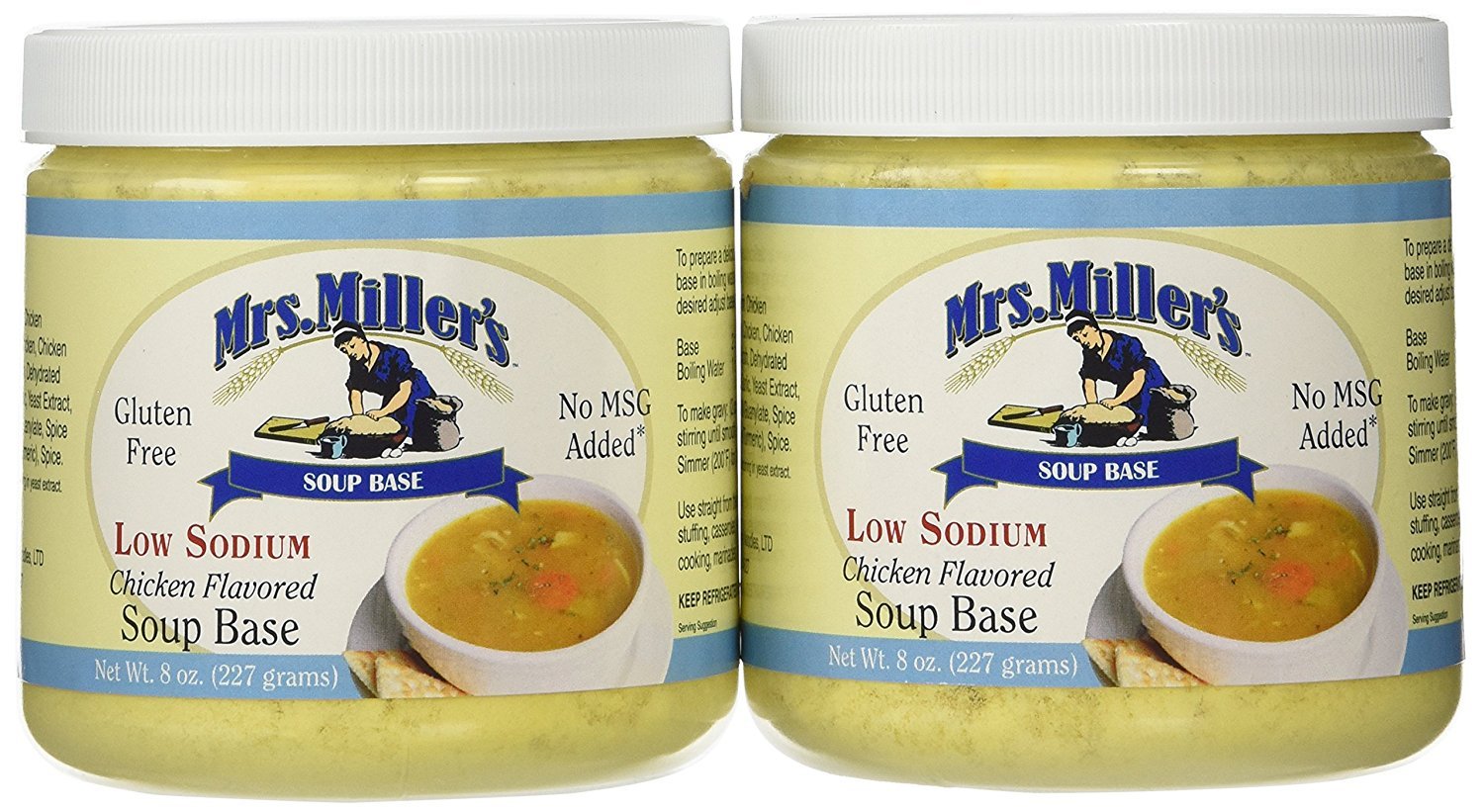 Mrs Millers Homestyle Low Sodium Chicken Soup Base - Gluten Free, No MSG Added (2 Pack) | Perfect for Healthy Cooking, Meal Prep & Heart-Friendly Recipes