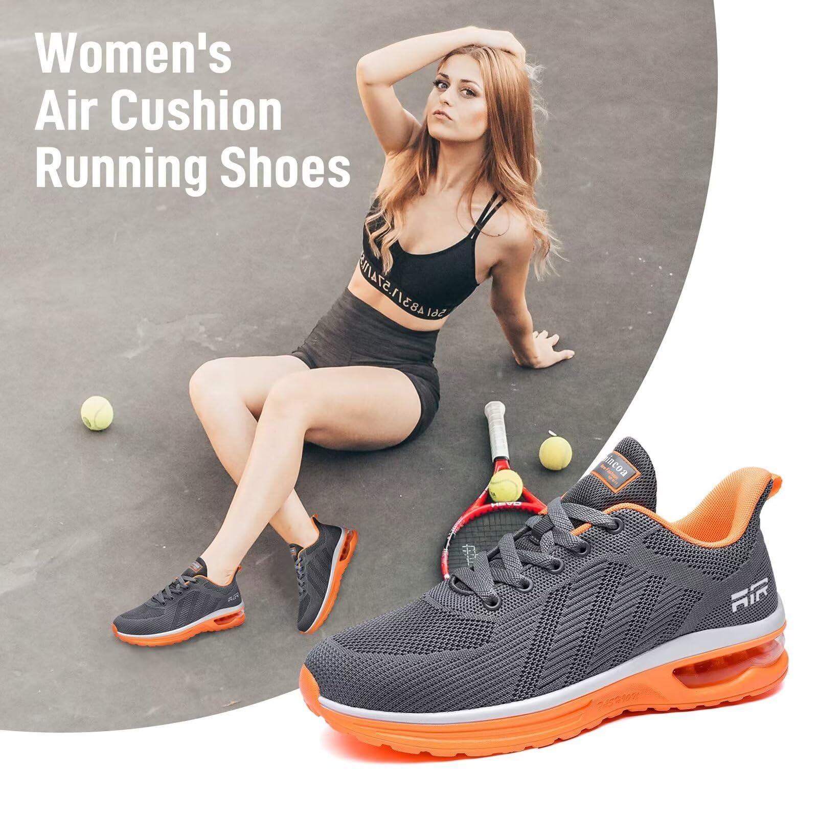 Lamincoa Women's Lightweight Running Shoes - Breathable Mesh Sneakers with Air Cushion for Walking, Tennis, Gym Workout & Sports | Non-Slip Comfort for Active Lifestyles