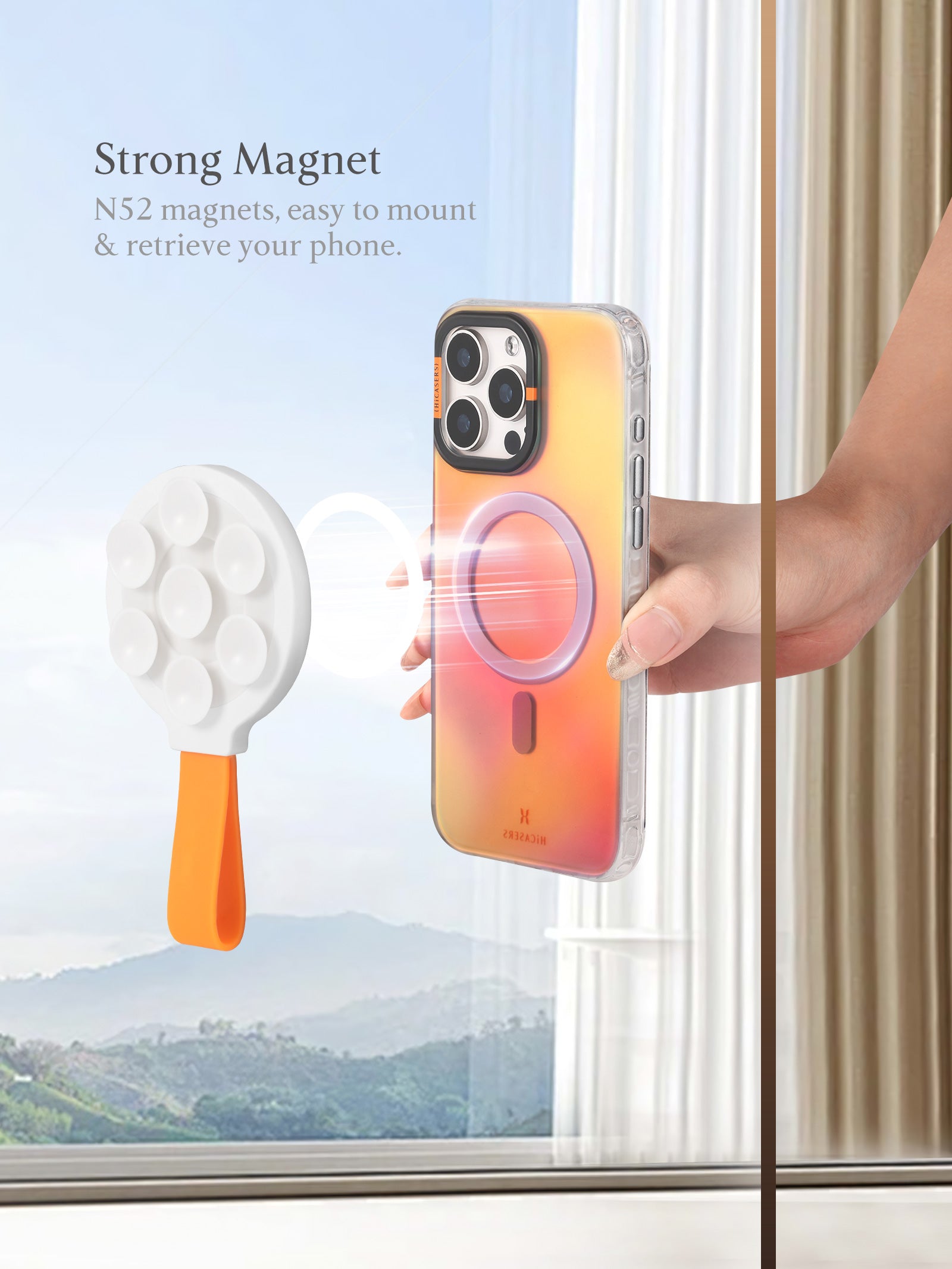 Strong Magnetic Car Phone Holder - Universal Phone Mount for Dashboard & Windshield - Hands-Free for Driving, Navigation & Video Calls