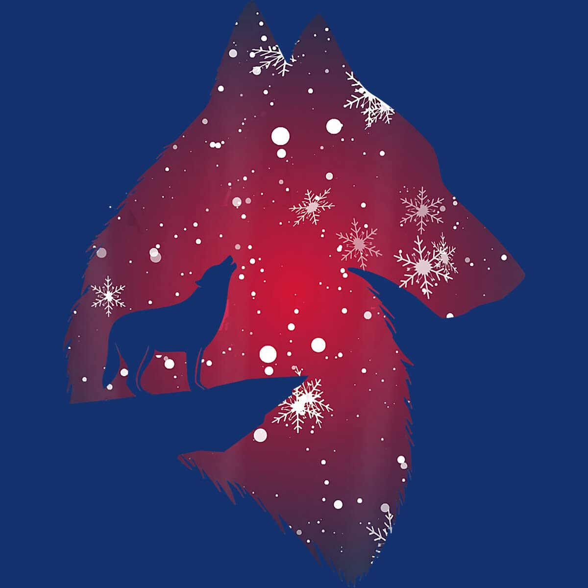 Funny Christmas Wolf with Snowfall Graphic Women's T-Shirt | Cute Holiday Outfit for Adults, Baby & Kids | Perfect for Family Matching & Christmas Parties by NekoShop