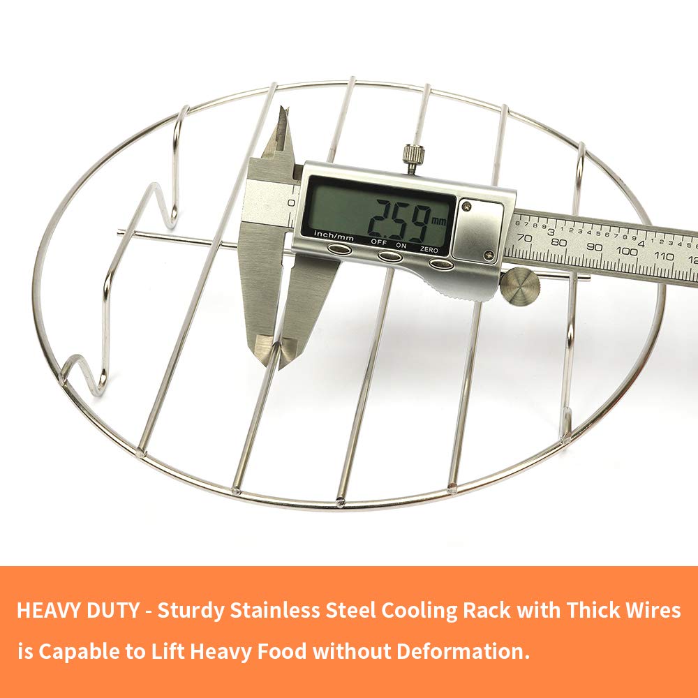 2-Pack 8-Inch Stainless Steel Cooling Racks for Baking, Air Fryer & Pressure Cooker - 304 Grade Oven-Safe Round Wire Rack for Cookies, Pastries, Steaming & More - Perfect for Kitchen, BBQ & Party Food Prep