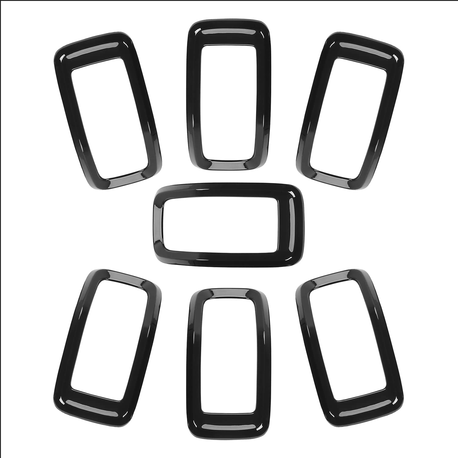 JeCar ABS Grille Inserts & Trim Kit for 2014-2018 Jeep Cherokee KL - Black | Front Grill Cover Upgrade for Off-Road & Street Style