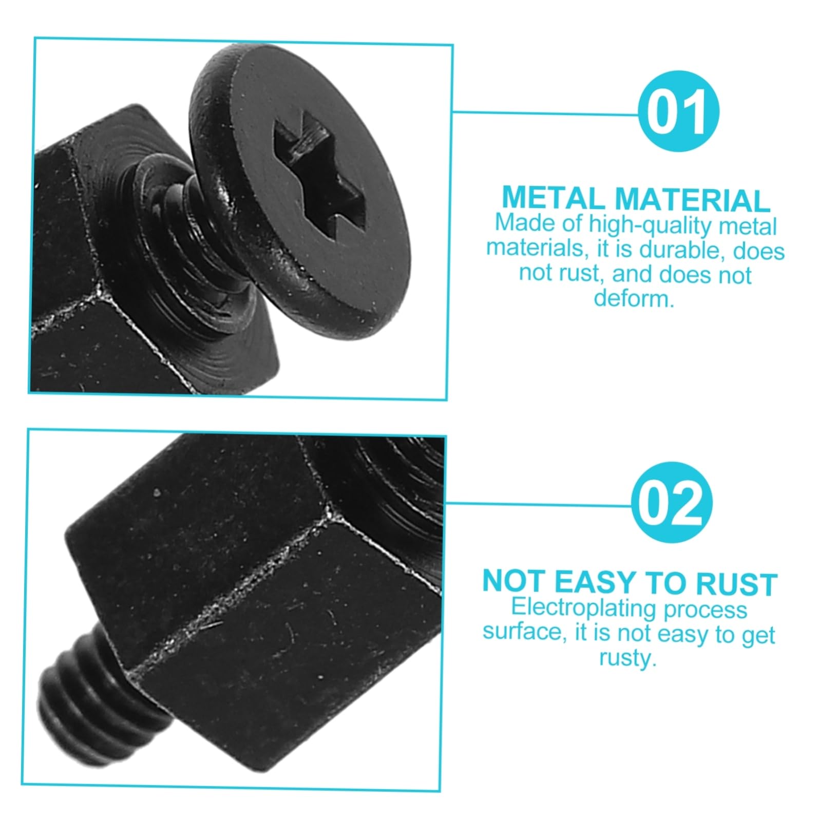 Uonlytech 40 Pcs M2 Motherboard Screws Kit - Black Metal Computer Plate Screws for Laptop, HDD, and Subfloor Assembly - Essential Hardware for PC Builders and Repair Technicians