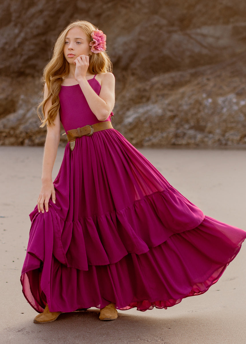 Catrin Dress in Berry - Elegant Floral Print Women's Dress for Casual Wear, Parties & Date Nights