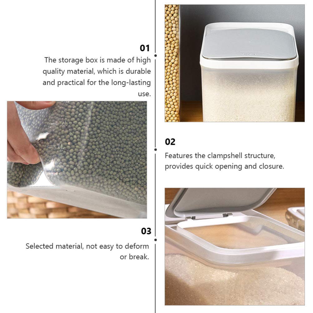 Airtight Plastic Rice Bucket - 5L/10L Food Storage Container with Seal Lid for Flour, Cereal, Sugar & Dry Goods | Kitchen Pantry Organization | Perfect for Rice, Pasta, Beans & Bulk Food Storage