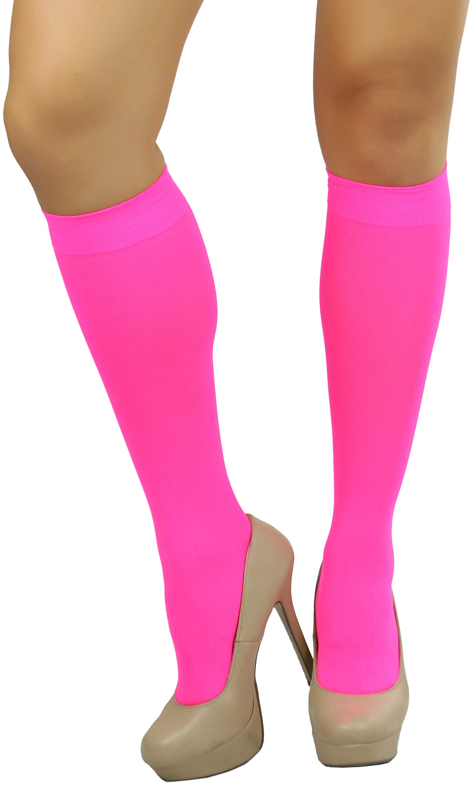 ToBeInStyle Women's Fashion Opaque Nylon Knee High Socks - Warm & Comfortable Winter Socks for Boots, Office Wear & Casual Outfits