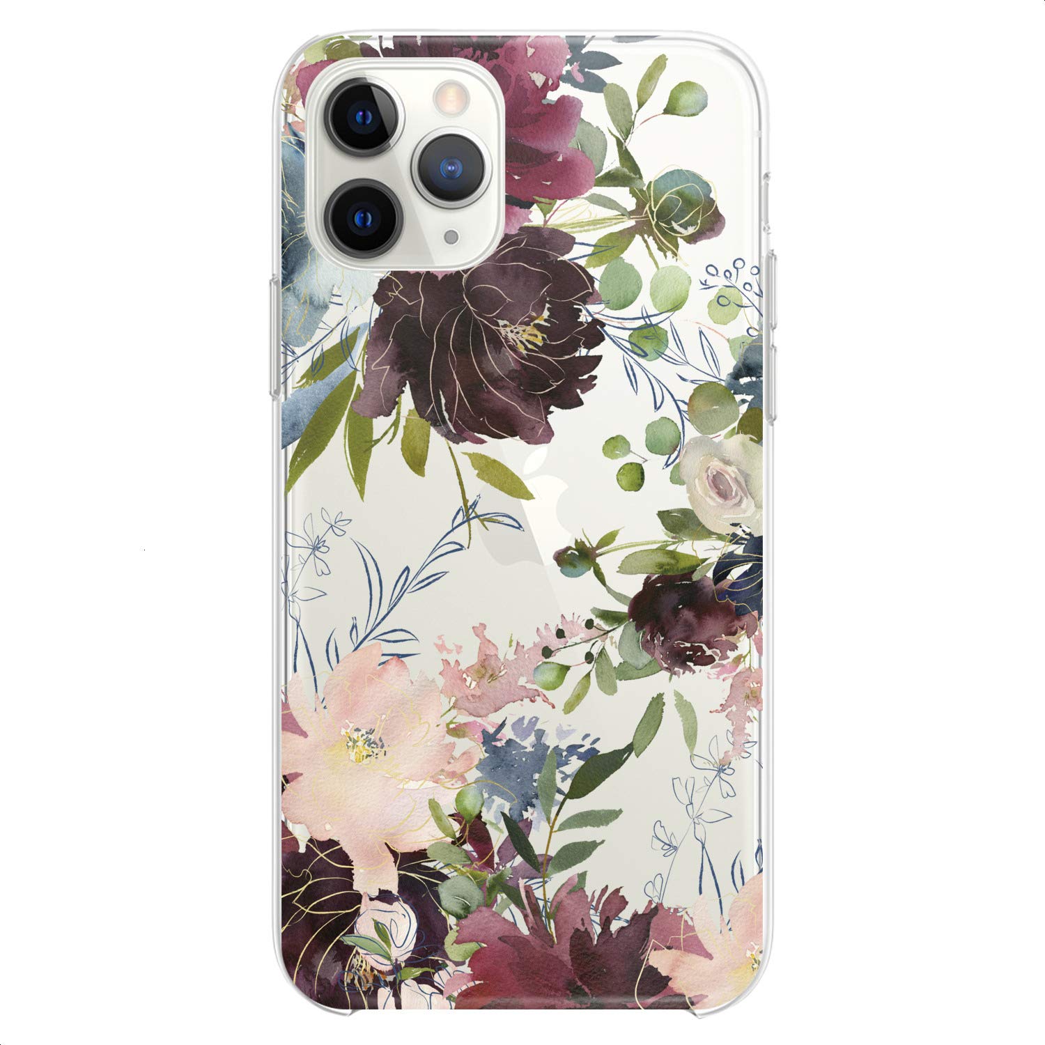 Premium TPU Phone Case for iPhone 16/15/14/13/12/11 Pro Max/Plus/Mini/XS/XR/X/8/7/6/5/SE - Slim Flexible Silicone Cover with Elegant Peony Floral Design & Leaf Patterns - Cute Kawaii Style Protective Case for Women & Girls - Perfect for Daily Use, Work & Outdoor Activities