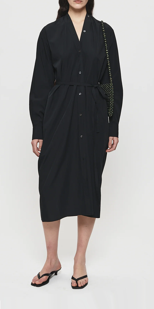 Colorless Shirtdress for Women - Elegant Black Button Down Shirt Dress | Perfect for Office, Casual Wear & Date Night Outfits