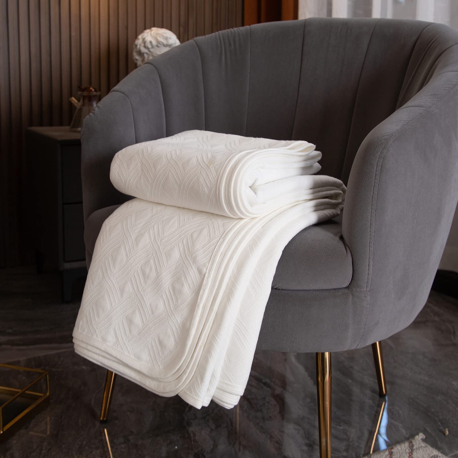 ACCOTIA 100% Cotton Quilted Blanket 60