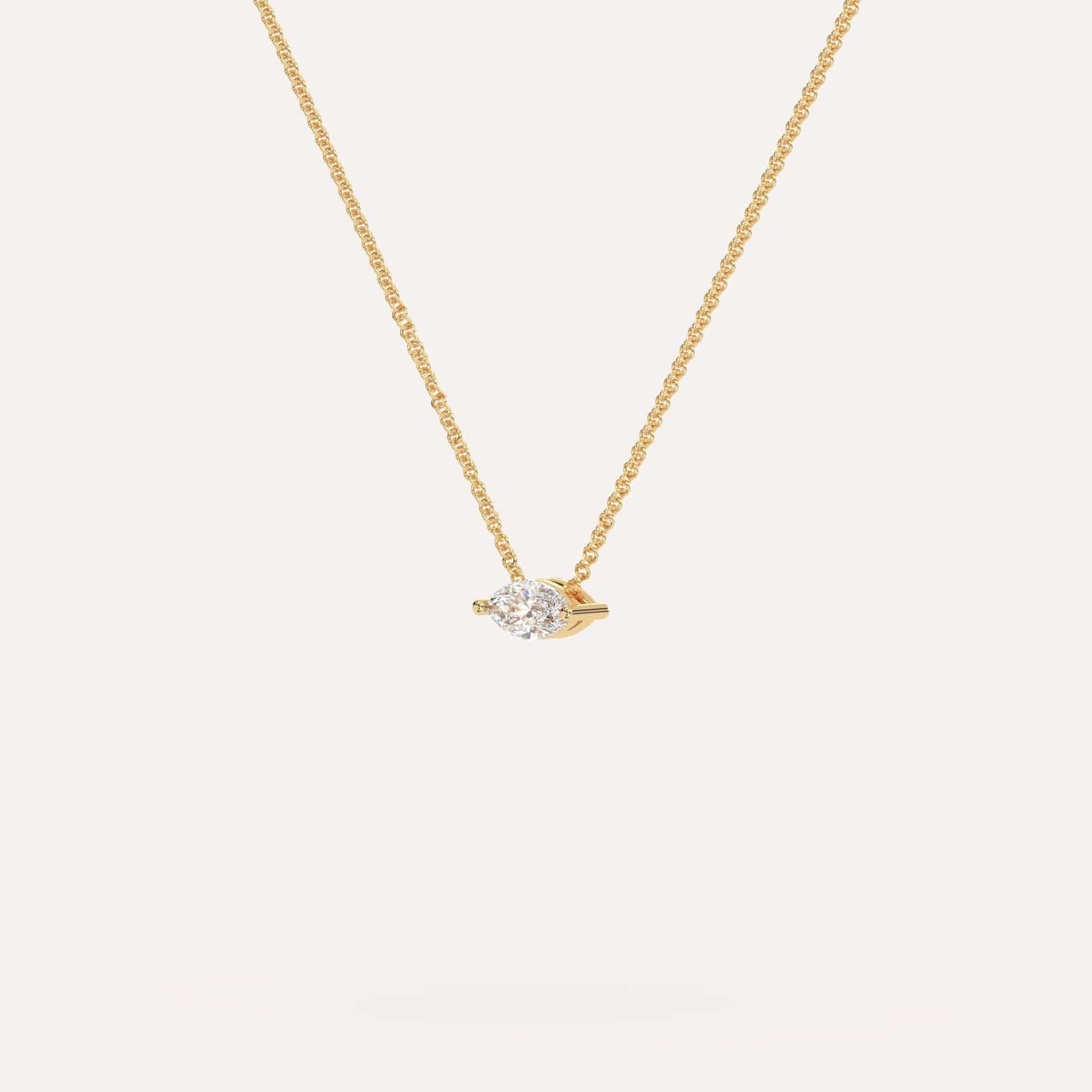 1/4 Carat Marquise Floating Diamond Necklace - Elegant Solitaire Pendant for Women - Perfect for Weddings, Anniversaries & Special Occasions