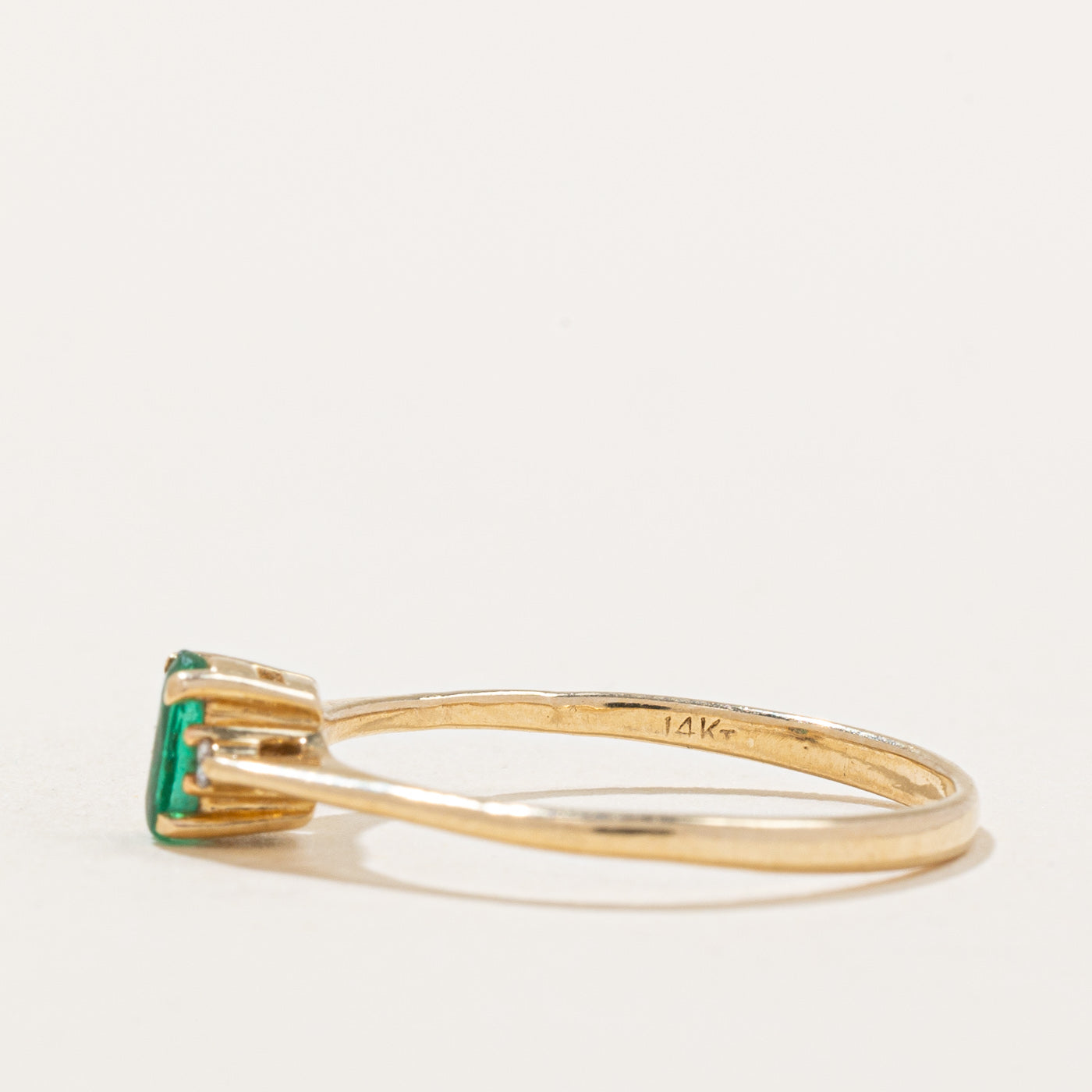 Emerald & Diamond Ring - 0.14ct Emerald with 0.01ct Diamond Accents | Size 6 | Elegant Birthstone Jewelry for Women | Perfect for Engagement, Anniversary & Special Occasion Gifts