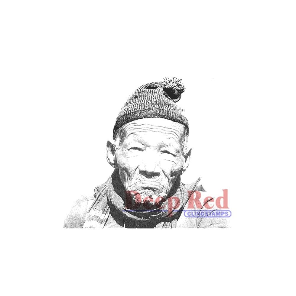 Deep Red Sherpa Portrait Rubber Stamp - Handmade Custom Stamp for Scrapbooking, Card Making & DIY Crafts