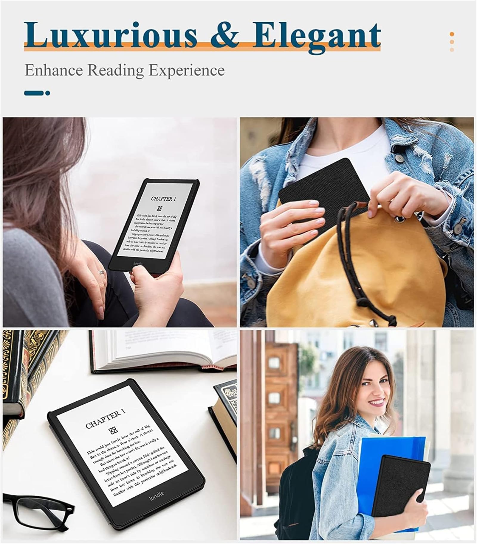 Premium Lightweight Kindle Paperwhite 10th Gen Case (PQ94WIF, 2018) with Hand Strap & Auto Sleep/Wake - Perfect for Reading, Travel & Commuting