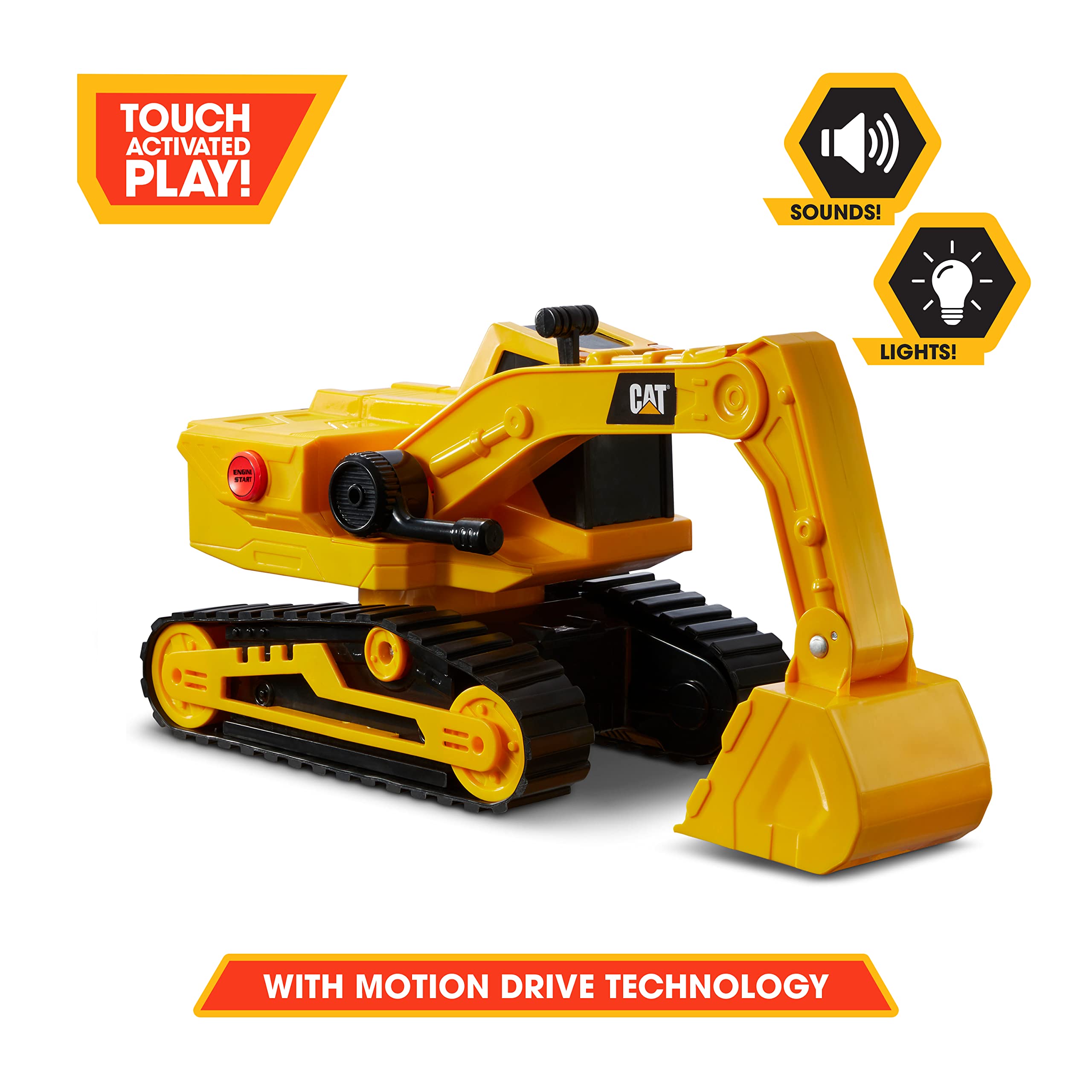 CAT Construction Power Haulers Toy Excavator - Heavy Duty Construction Vehicle Playset for Kids - Pretend Play, Sandbox, Outdoor & Indoor Playtime
