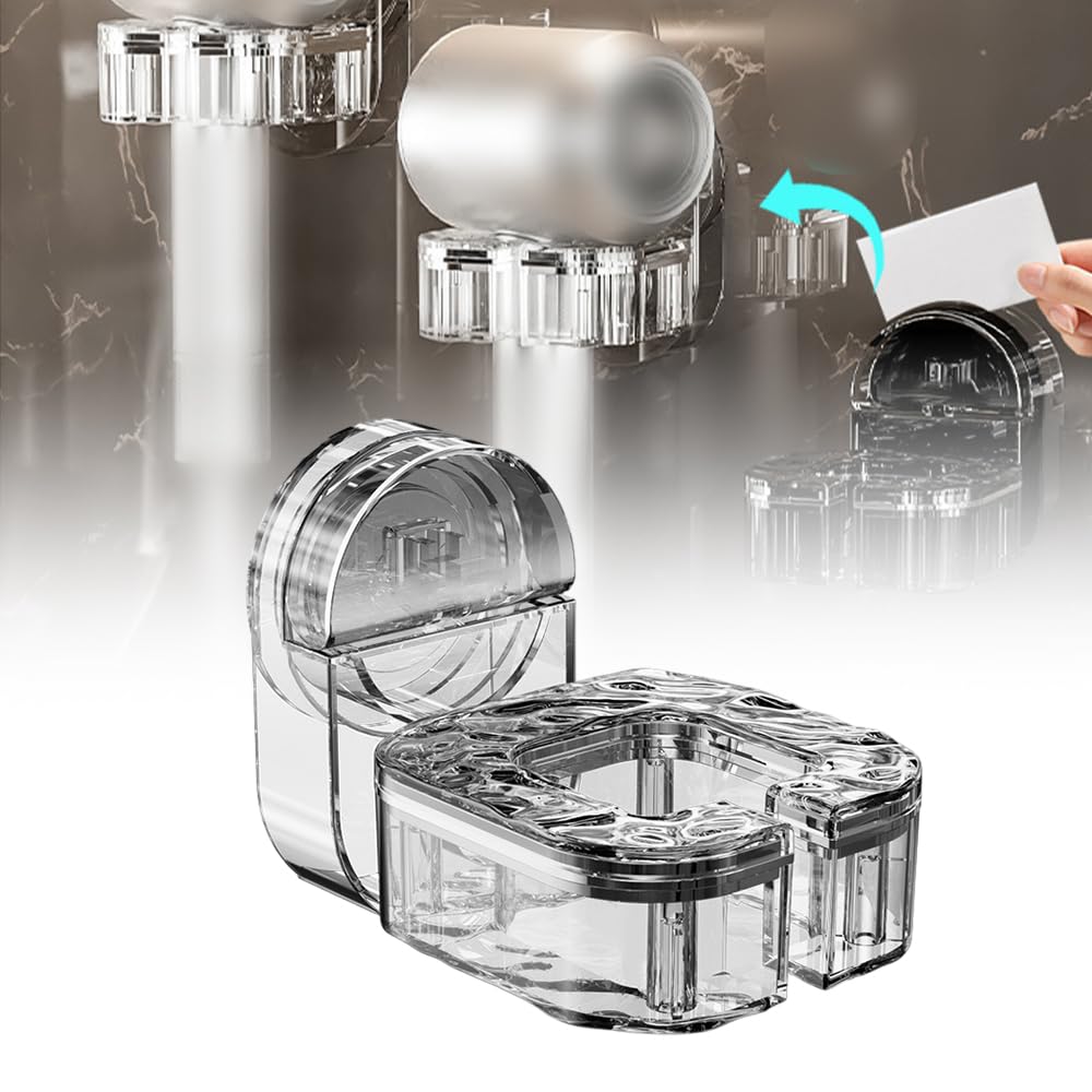 2025 Upgraded Rotating Hair Dryer Rack - Punch-Free Wall Mount Organizer for Hair Dryers & Straighteners | Transparent Silver Styling Tool Holder | Perfect for Bathroom, Salon & Home Organization