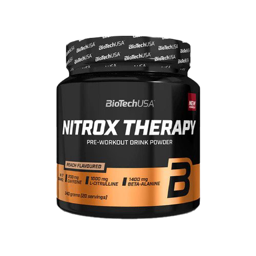 BioTechUSA Nitrox Therapy Protein Powder - Peach Flavor 340g for Muscle Recovery & Workout Supplement | Post-Workout, Gym, Fitness Nutrition