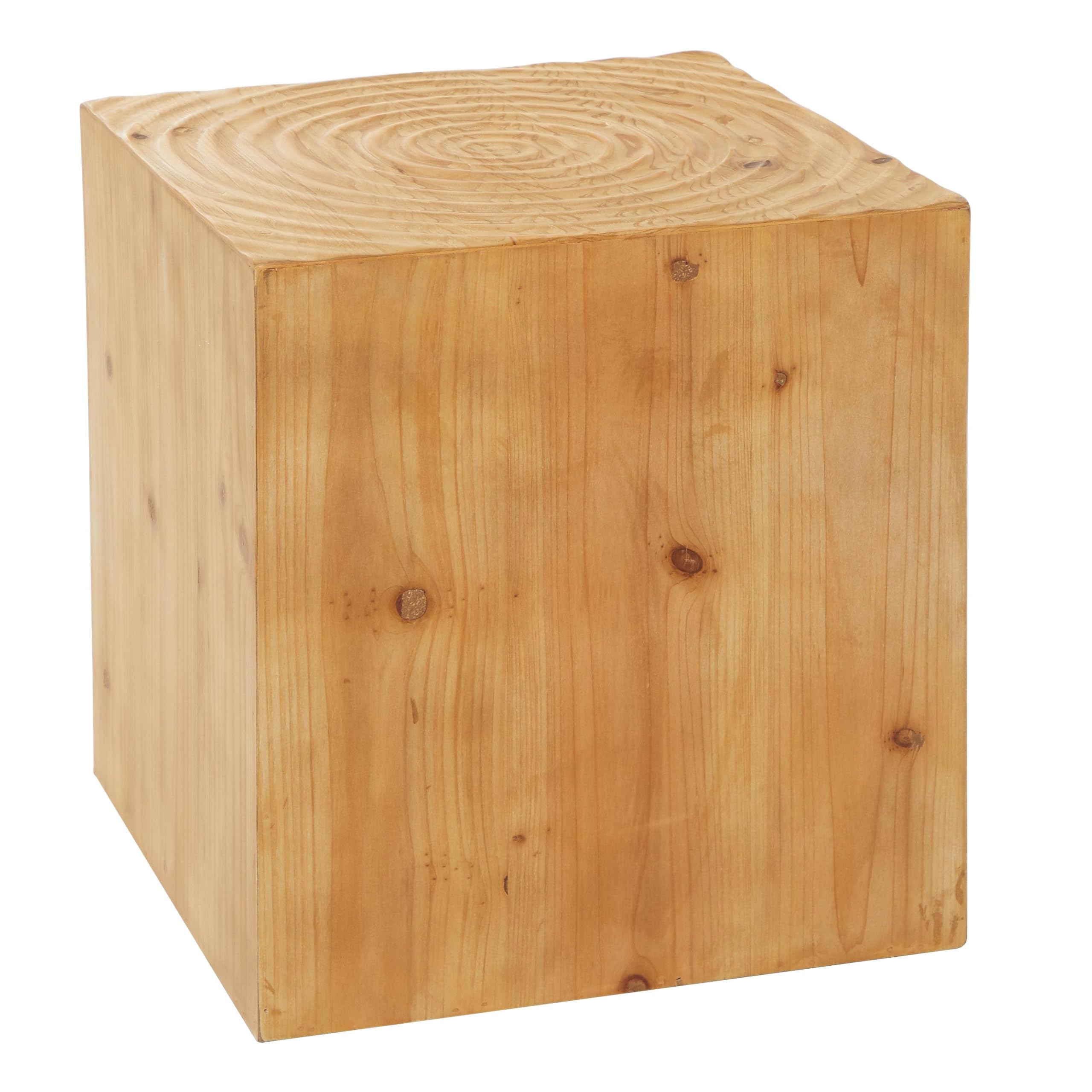 Deco 79 Handcrafted Wooden Accent Table - Intricately Carved Side Table 16x16x18 Inches, Rich Brown Finish - Perfect for Living Room Decor, Bedroom Nightstand or Entryway Furniture