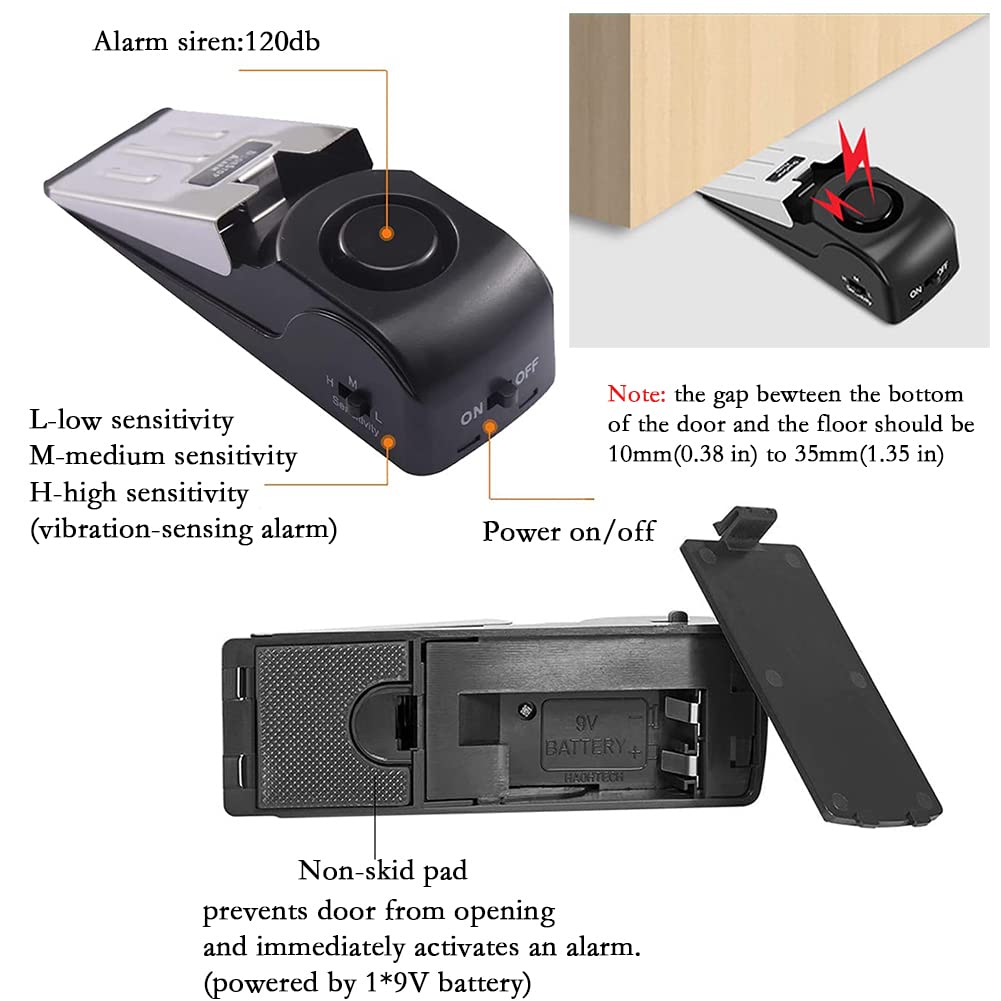 Portable Travel Door Lock & Alarm - 2 Pack Dual Protection Security Kit for Hotels, Homes, Apartments & Dorms | Perfect for Solo Travelers, College Students & Airbnb Guests